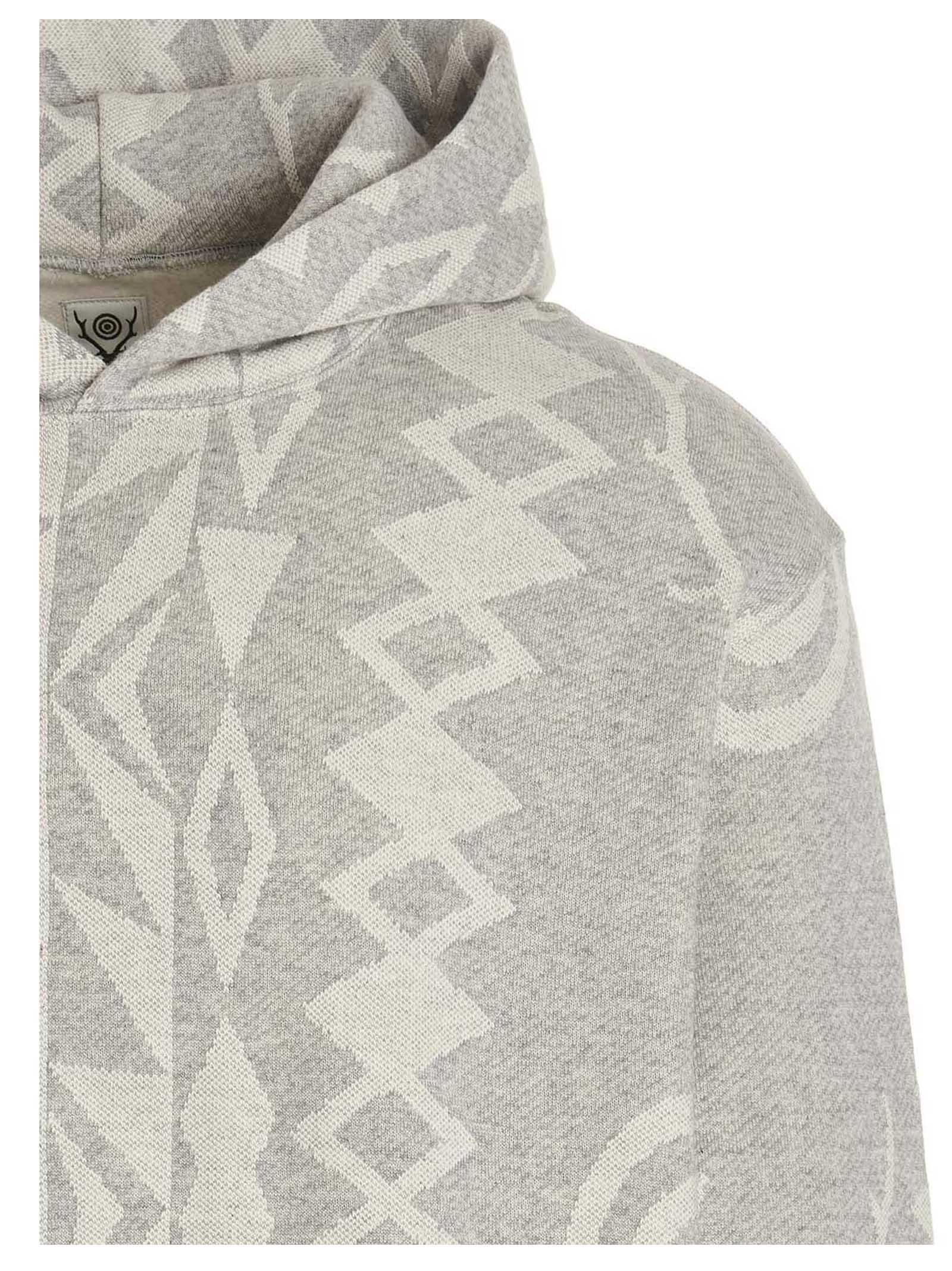 South2 West8 Cotton Jacquard Hoodie in Gray for Men | Lyst