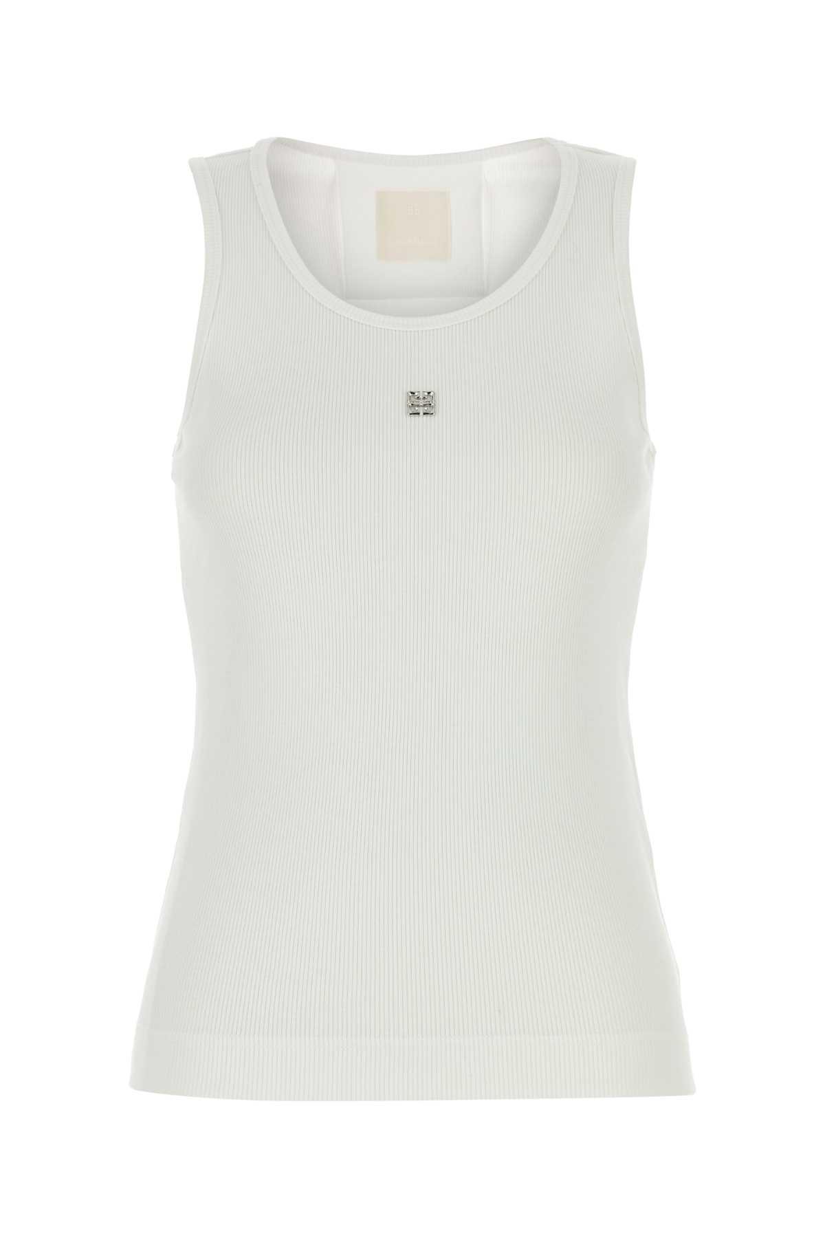 Tシャツ・カットソー GIVENCHY White Stretch Cotton Tank Top White Slim-Fit Ribbed Stretch-Cotton Tank Top | GIVENCHY