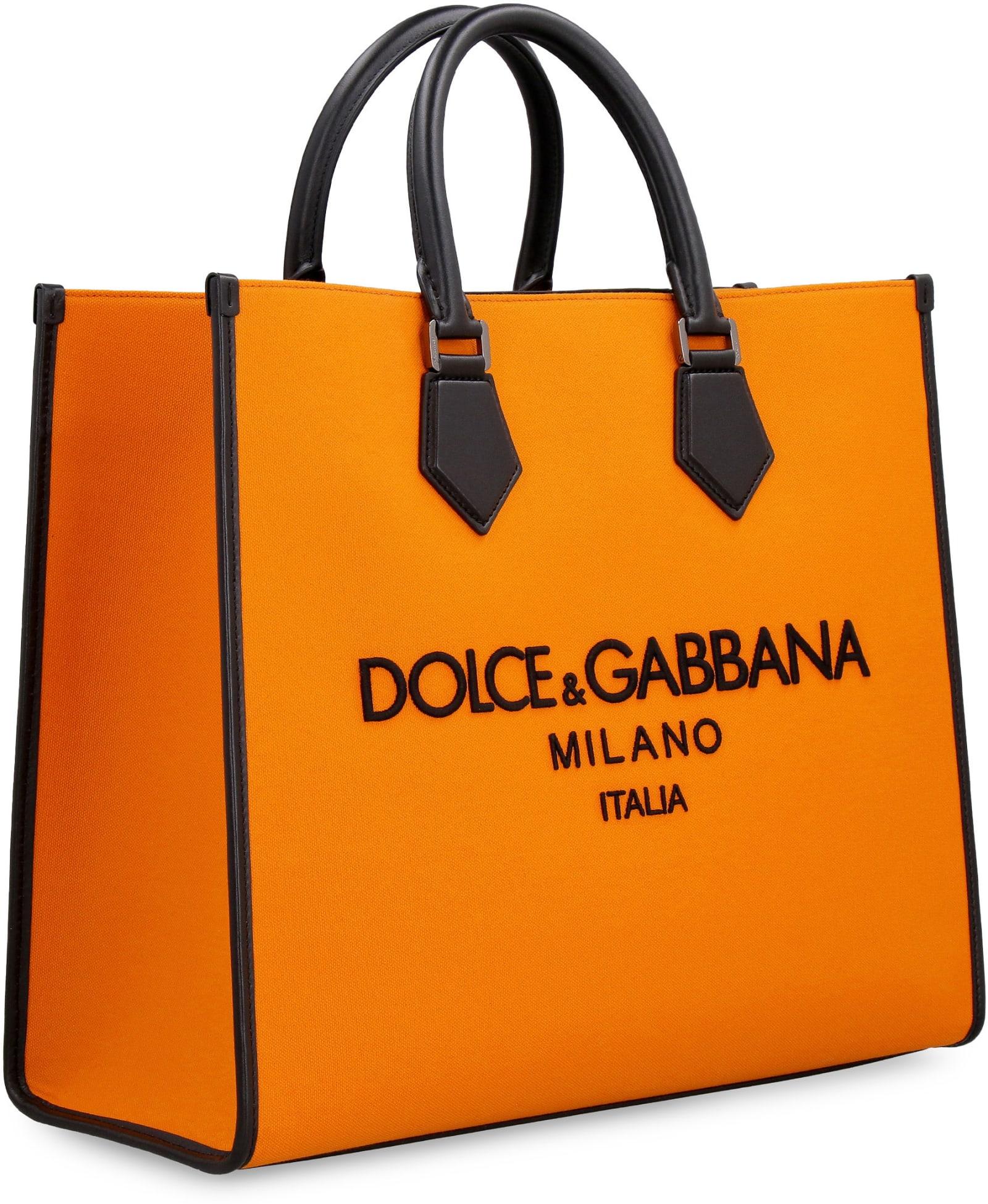 Dolce & Gabbana Edge Canvas Tote Bag in Orange for Men | Lyst