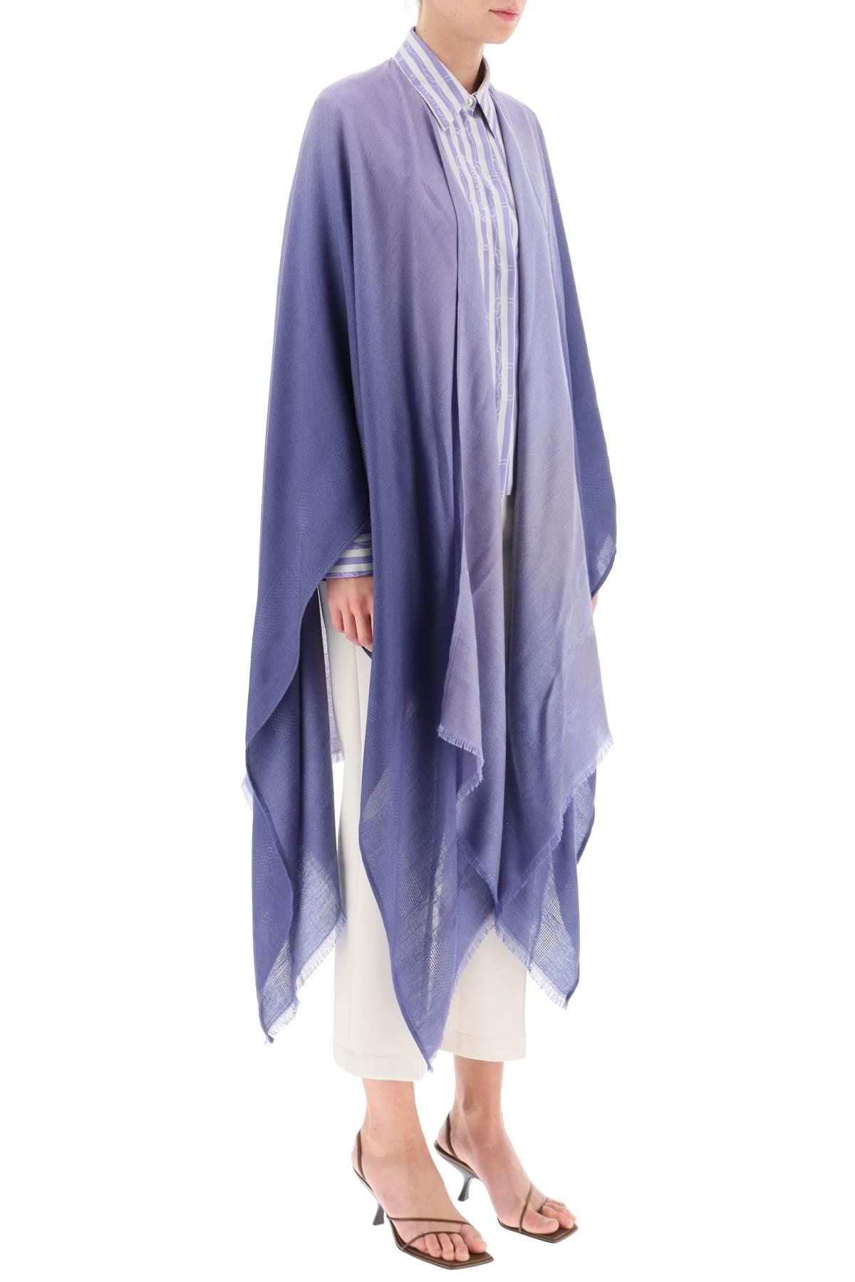 Agnona Cashmere And Silk Poncho in Blue | Lyst