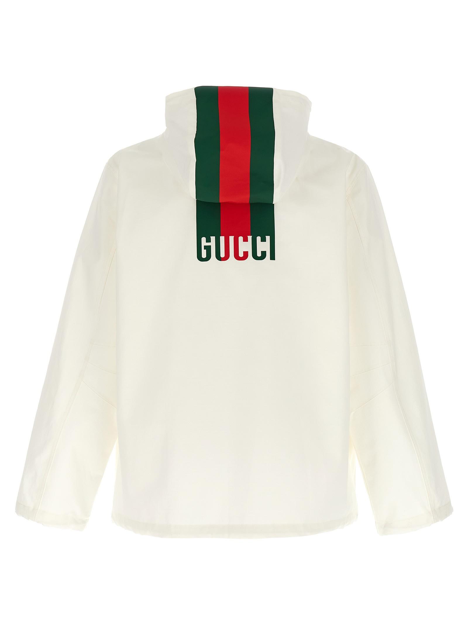 【関税込み】gucci Nastro Web Water Repellent Jacket Gucci Nastro Web Water Repellent Jacket in White for Men | Lyst