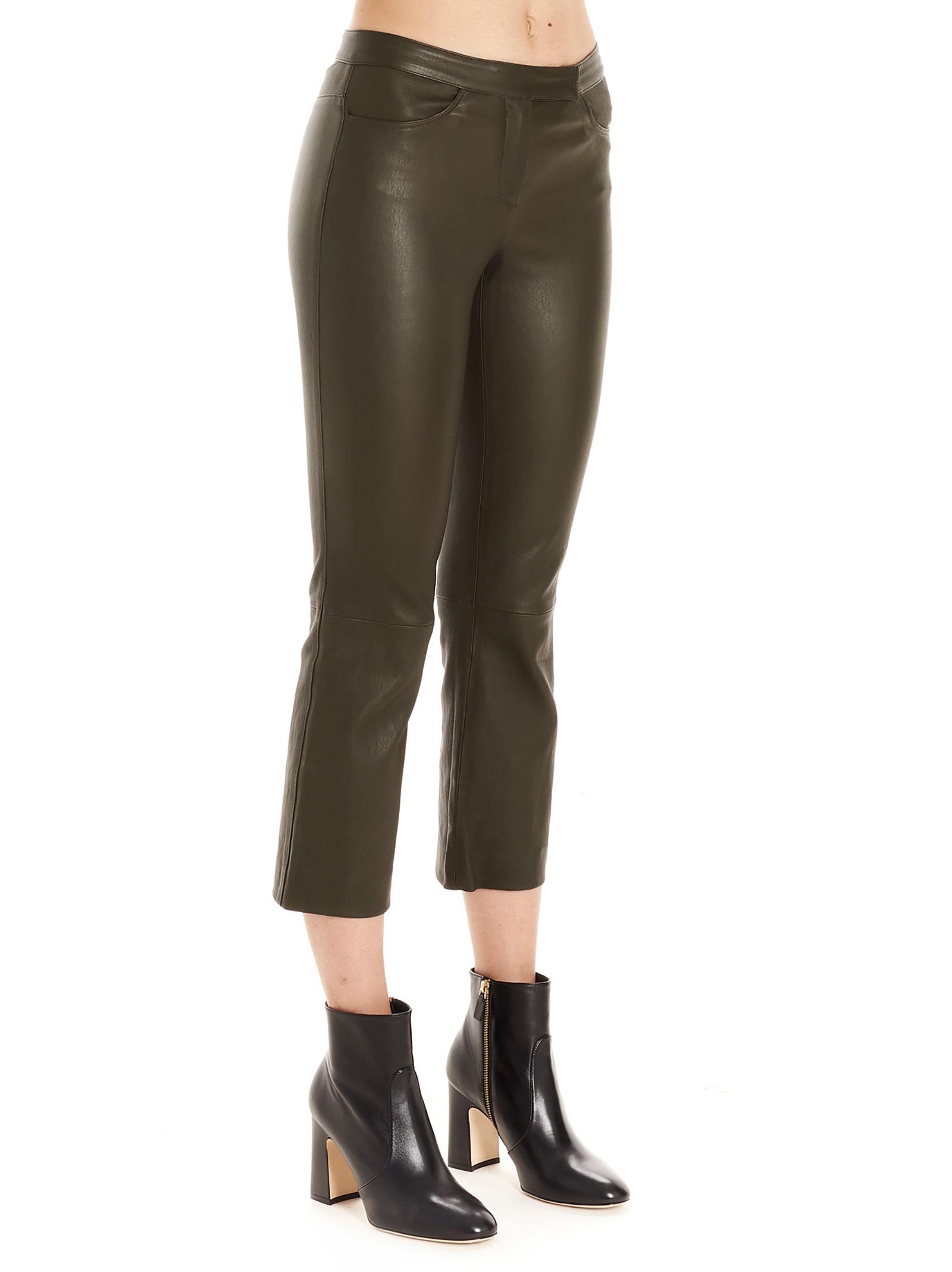 Theory Leather Crop Bristol Pants in 