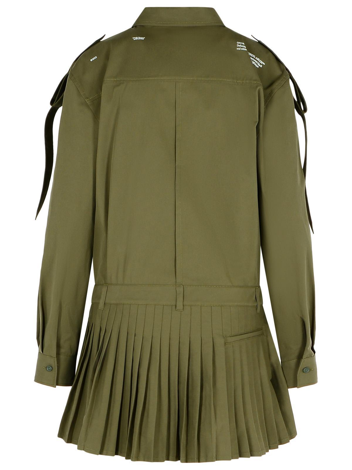 Off-White c/o Virgil Abloh Savana Cotton Dress in Green | Lyst