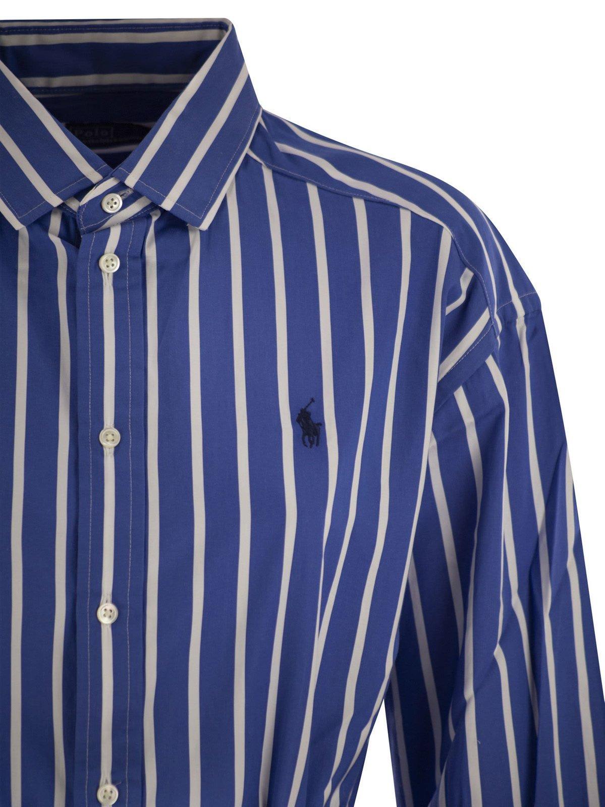 パーティードレス POLO RALPH LAUREN Striped chemisier with belt Striped dress with belt brand POLO RALPH LAUREN