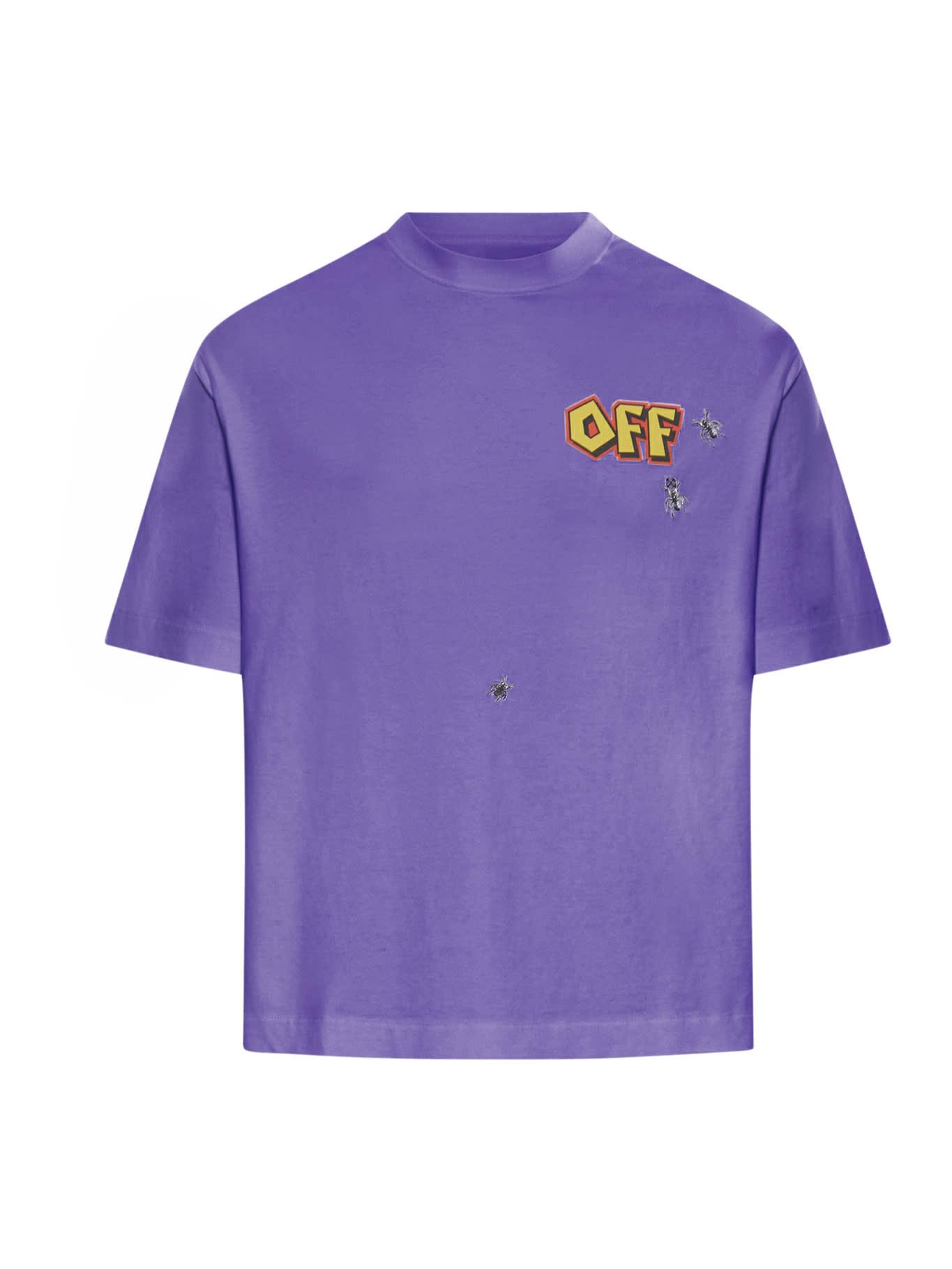 ★Off-White★ Logo Short Sleeve T-Shirt Purple OMAA027S23JER Buy Off-White Opposite Arrow Slim T-Shirt 'Purple/Lime