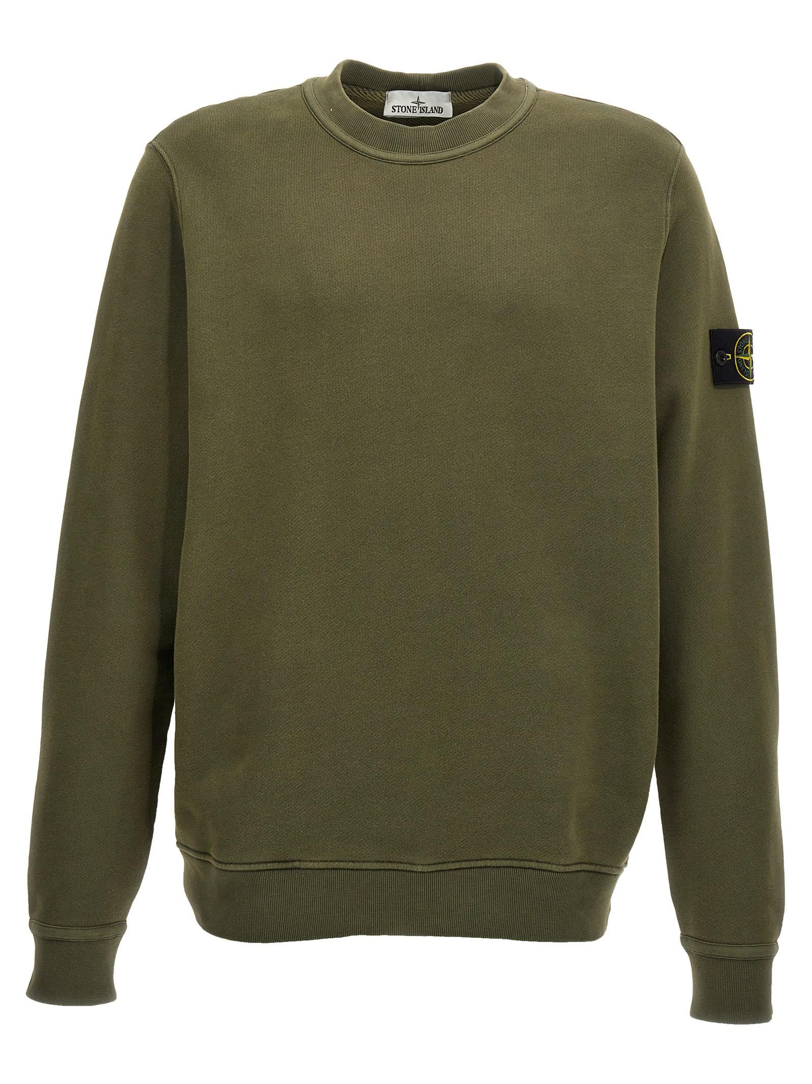 Stone Island Logo Badge Sweatshirt in Green for Men Lyst UK