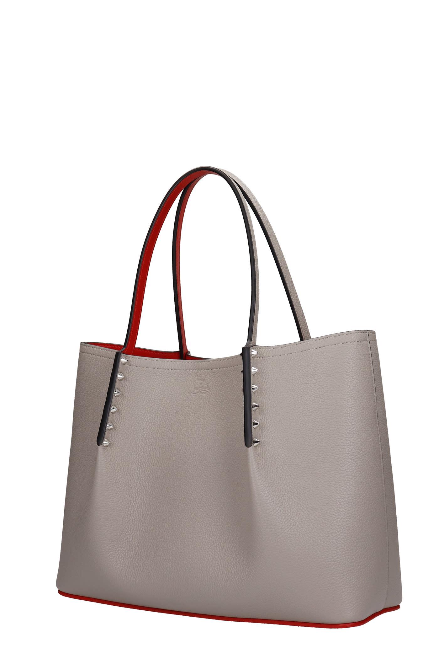 Christian Louboutin Cabarock Tote In Grey Leather in Gray | Lyst