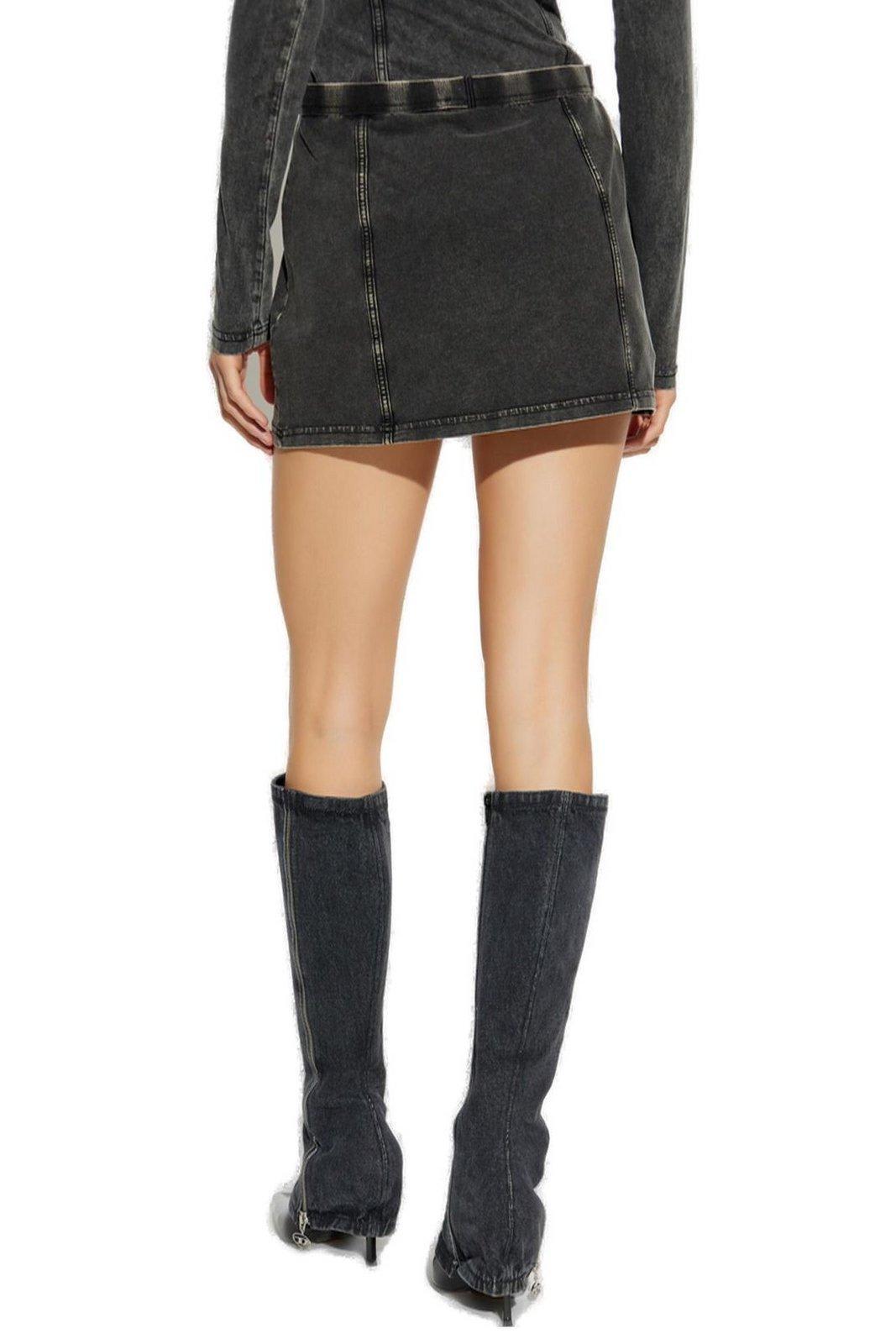 スカート Diesel O-aleggra-mini Denim-effect Skirt DIESEL O-Aleggra-Mini Denim-Effect Skirt in Black | Lyst