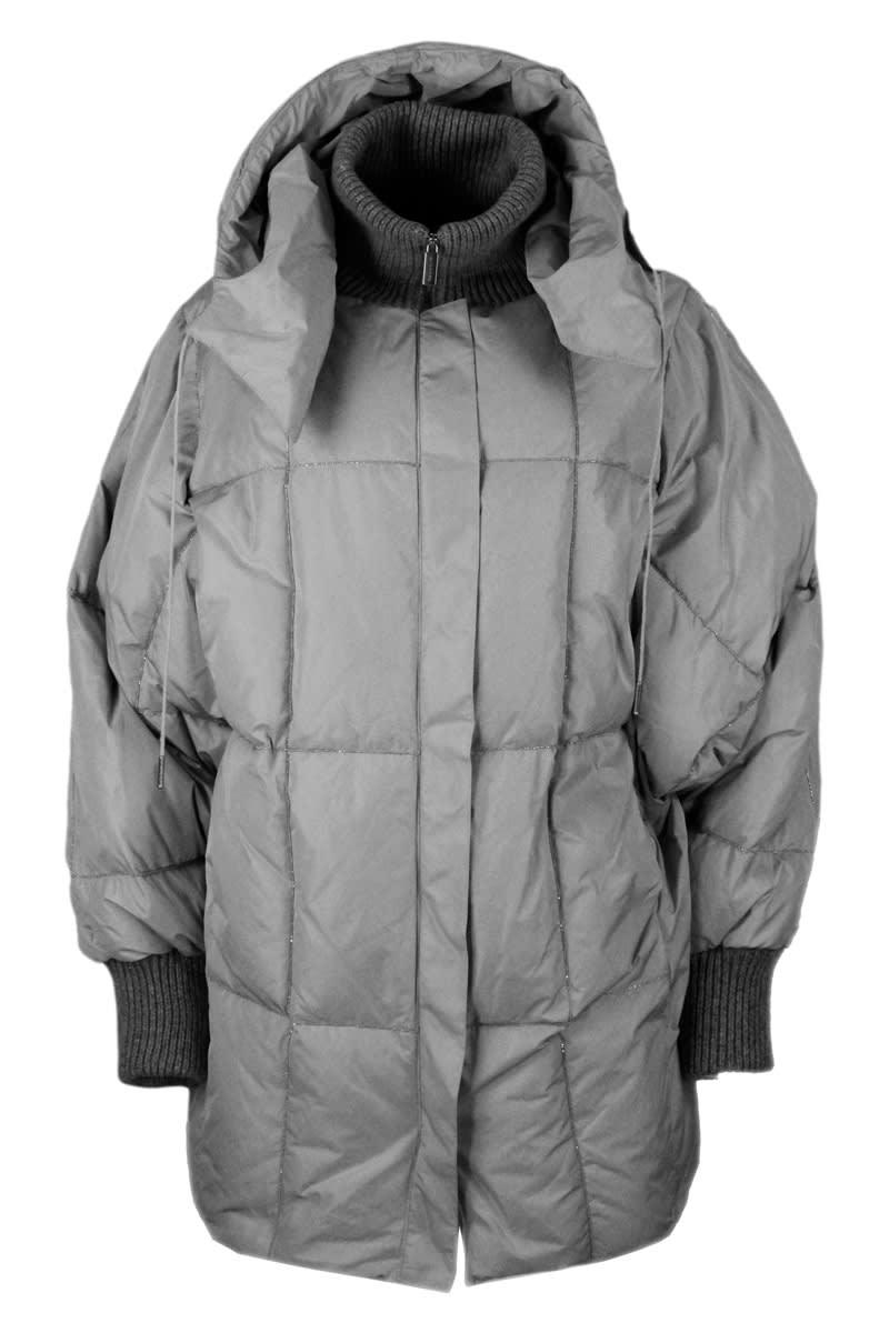 Fabiana Filippi Cocoon Down Jacket With Detachable Hood in Grey Lyst UK