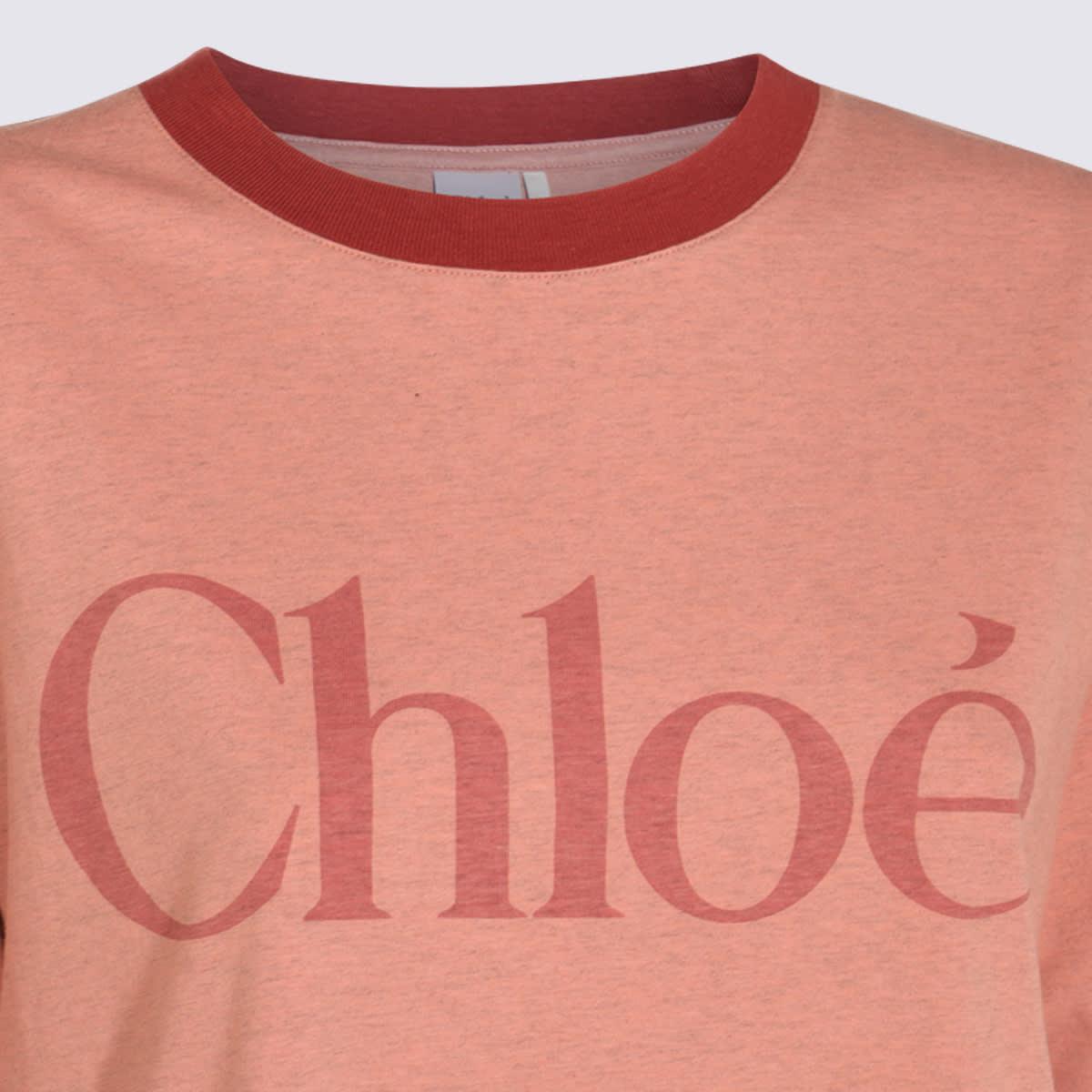 Chloé Cotton T-Shirt in Pink | Lyst