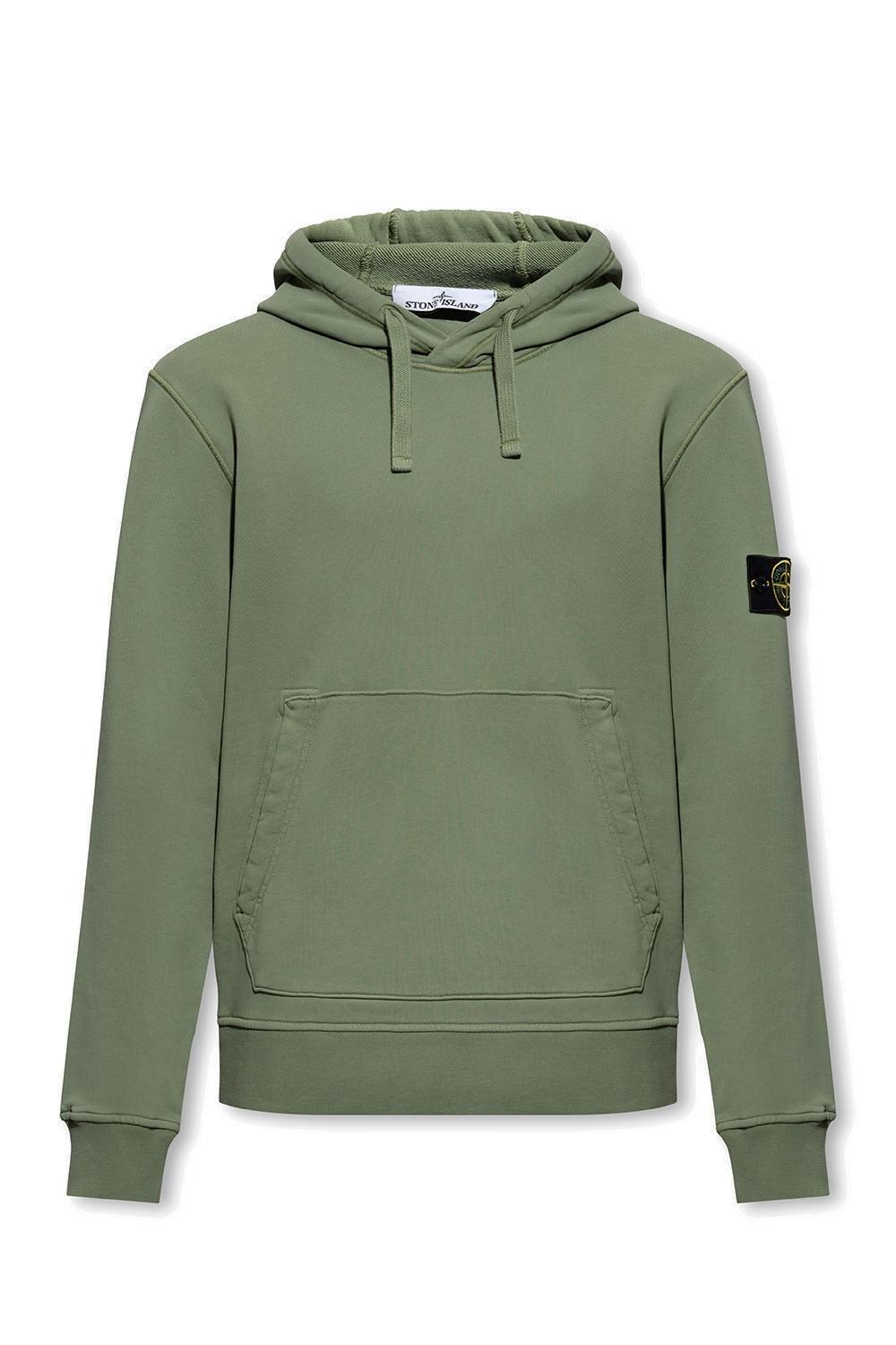 Stone Island Hoodie With Logo in Green for Men | Lyst