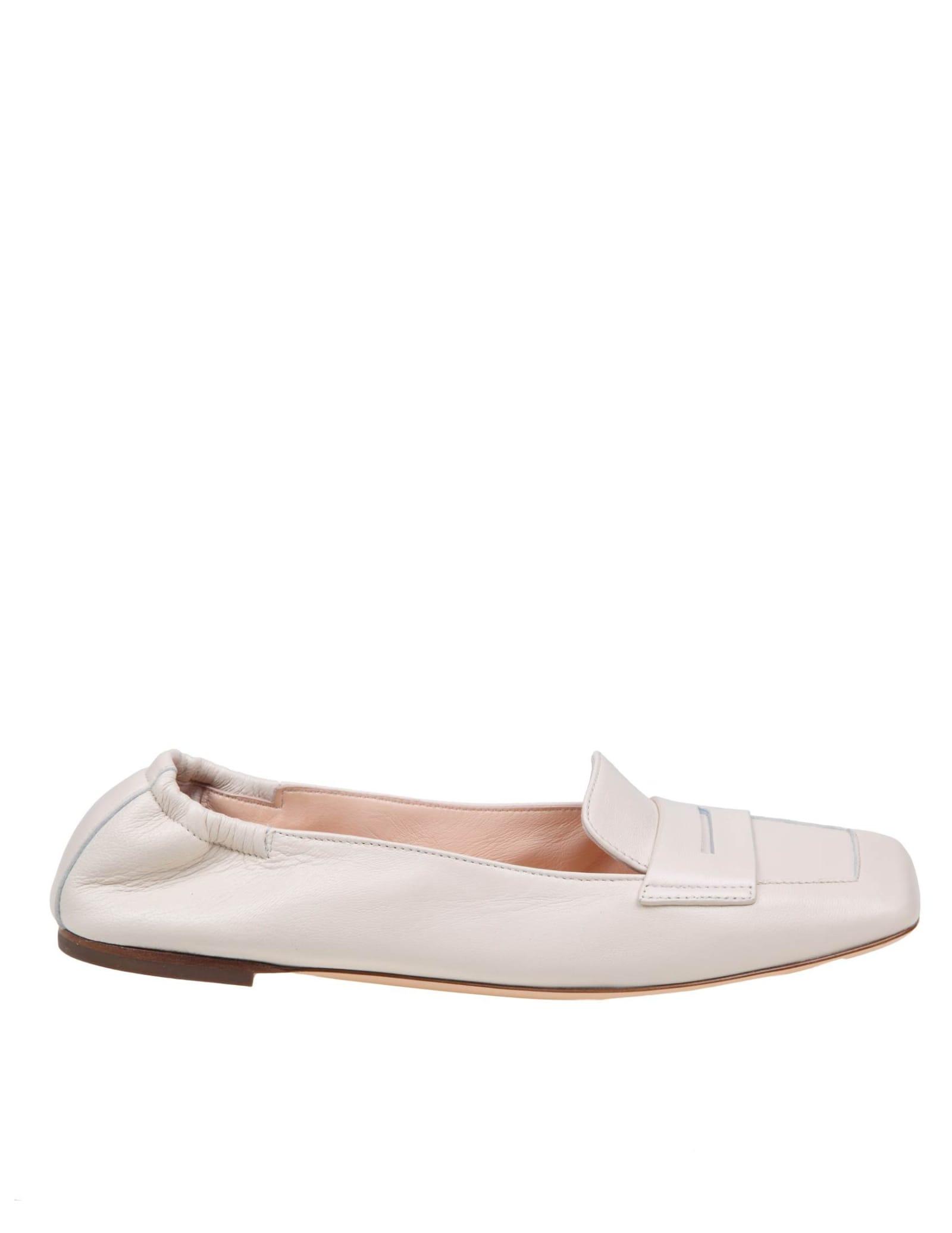 Agl Attilio Giusti Leombruni Rina Loafers In Chalk Color Leather