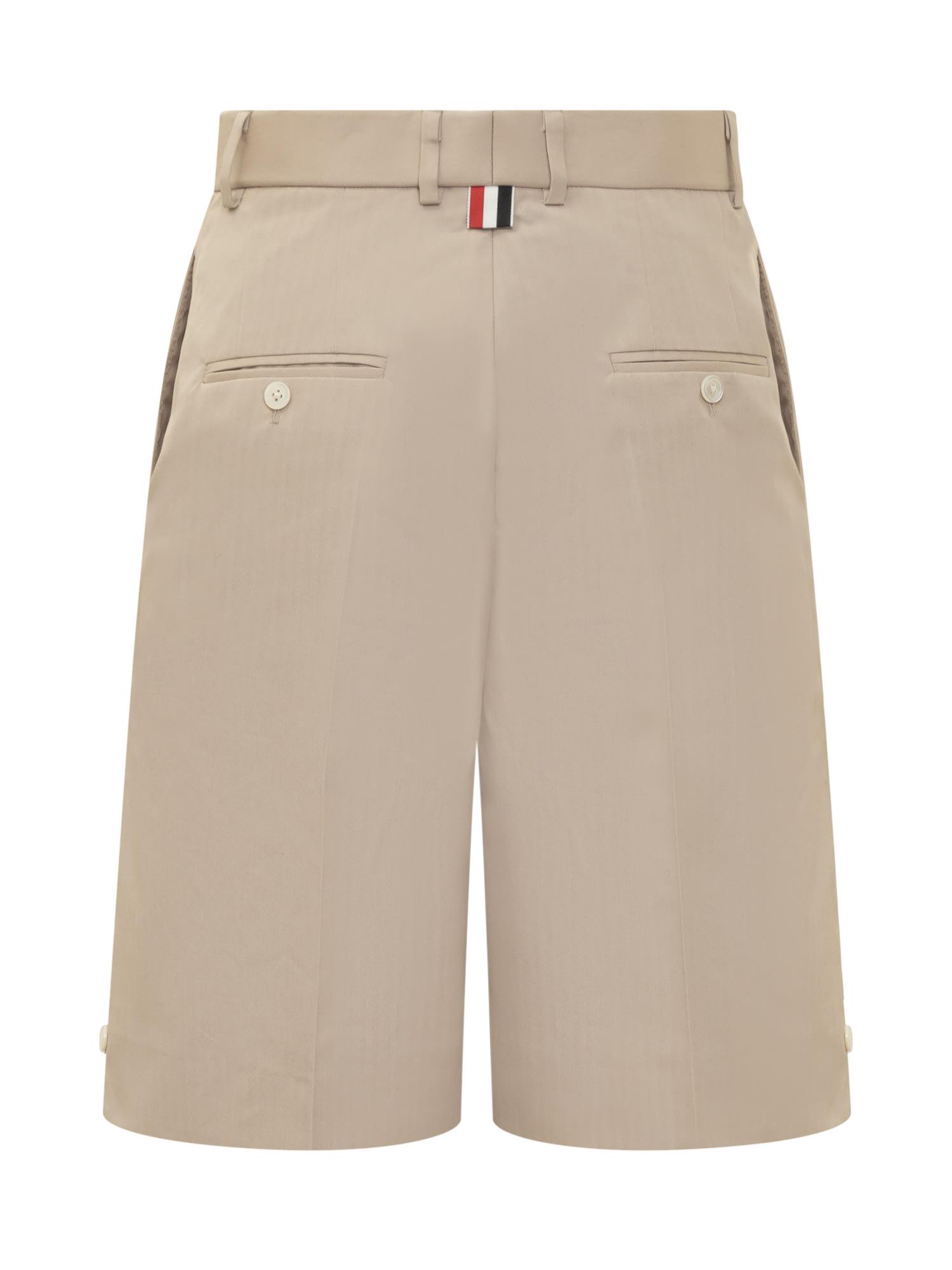 Thom Browne Rwb Stripe Piqué Shorts - Grey