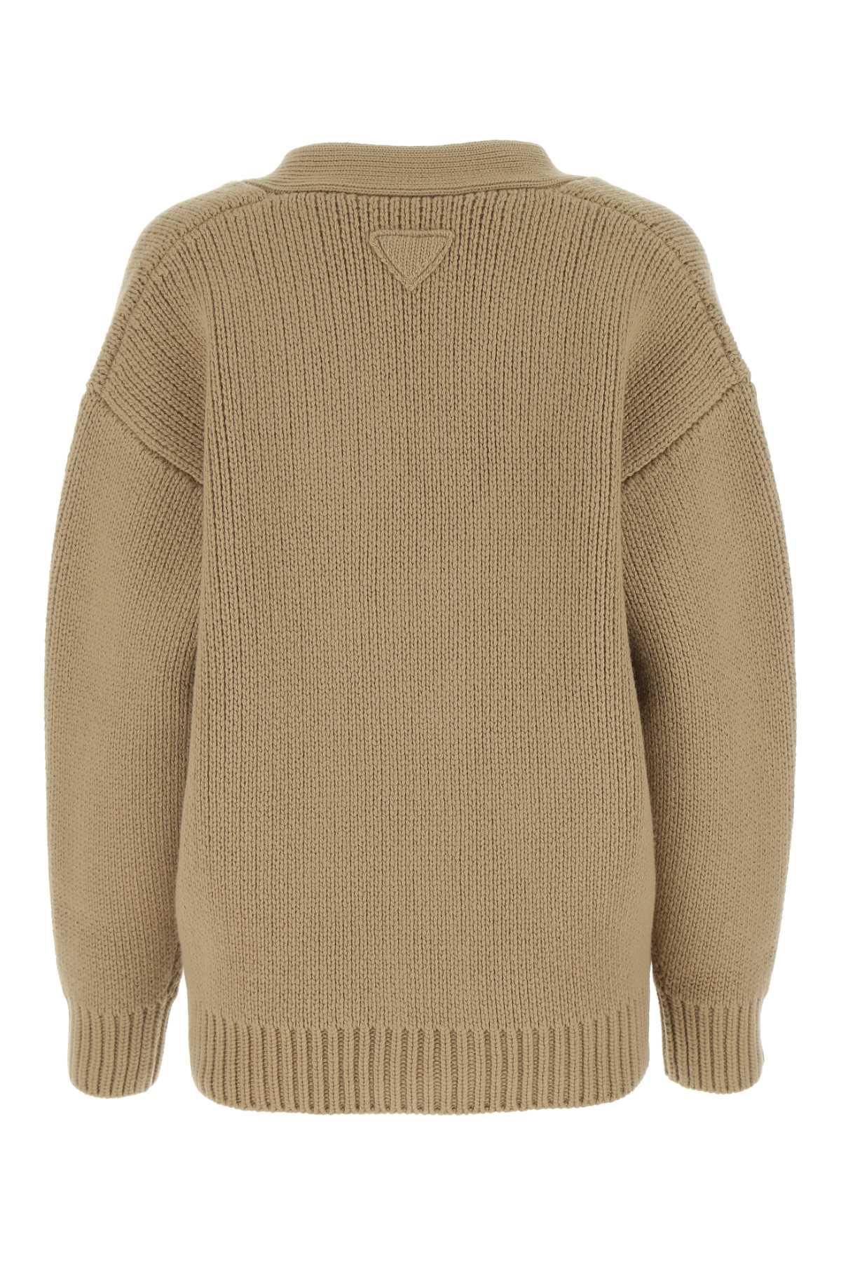 Prada Cardigan in Natural | Lyst