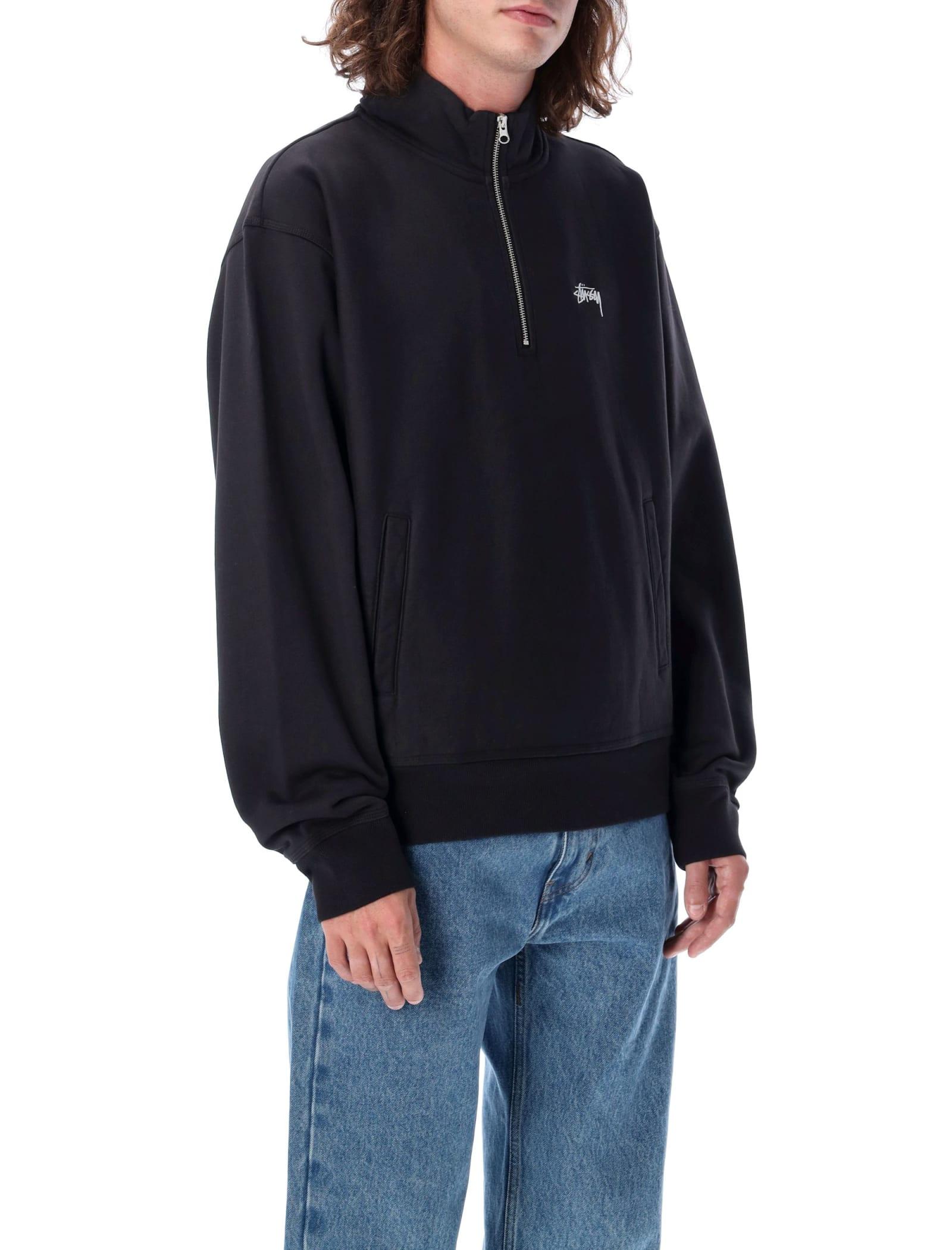 Stussy Stock Logo Mock Sweatshirt in Blue for Men | Lyst