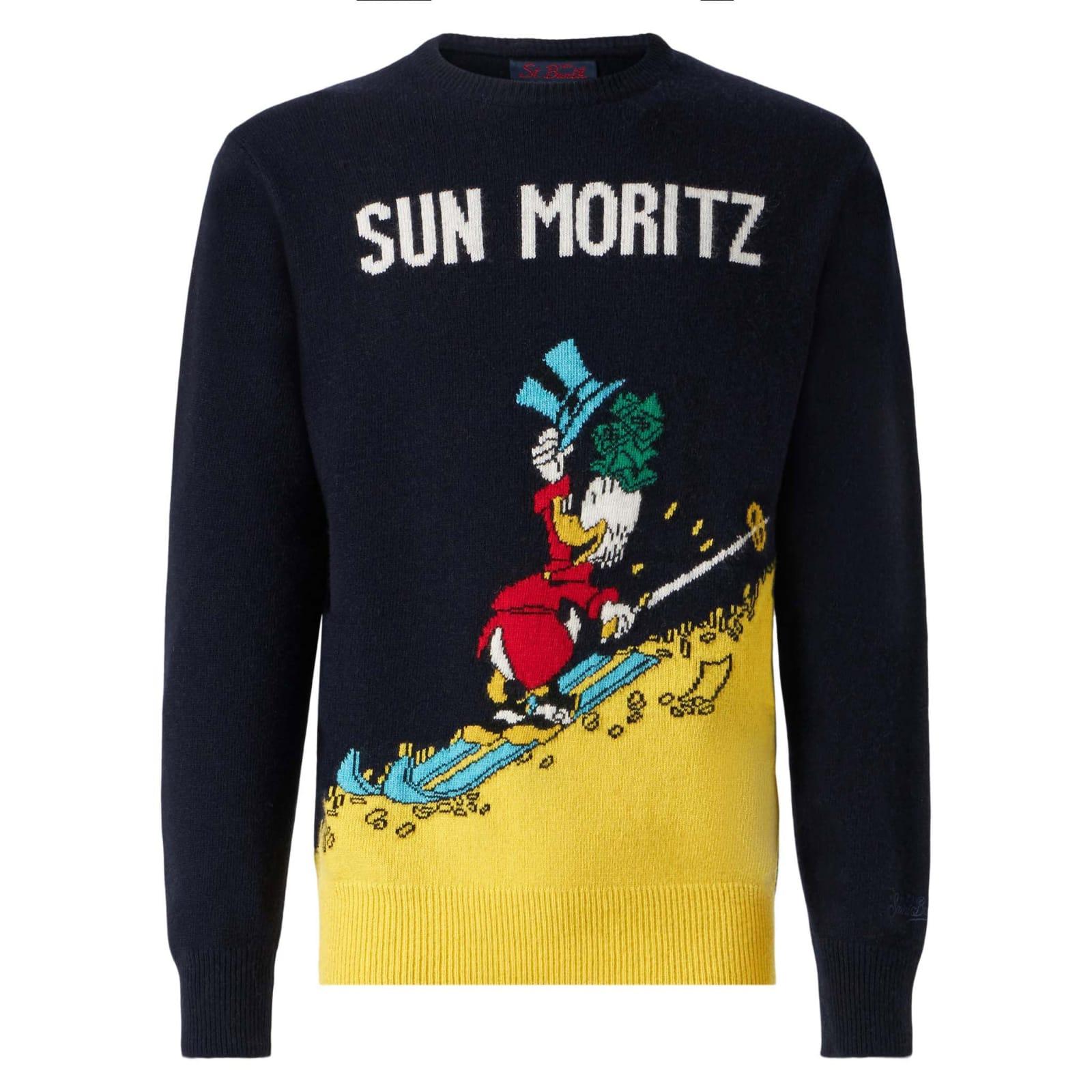 Mc2 Saint Barth Sweater With Uncle Scrooge Sun Moritz Print ©disney Special  Edition in Blue for Men | Lyst