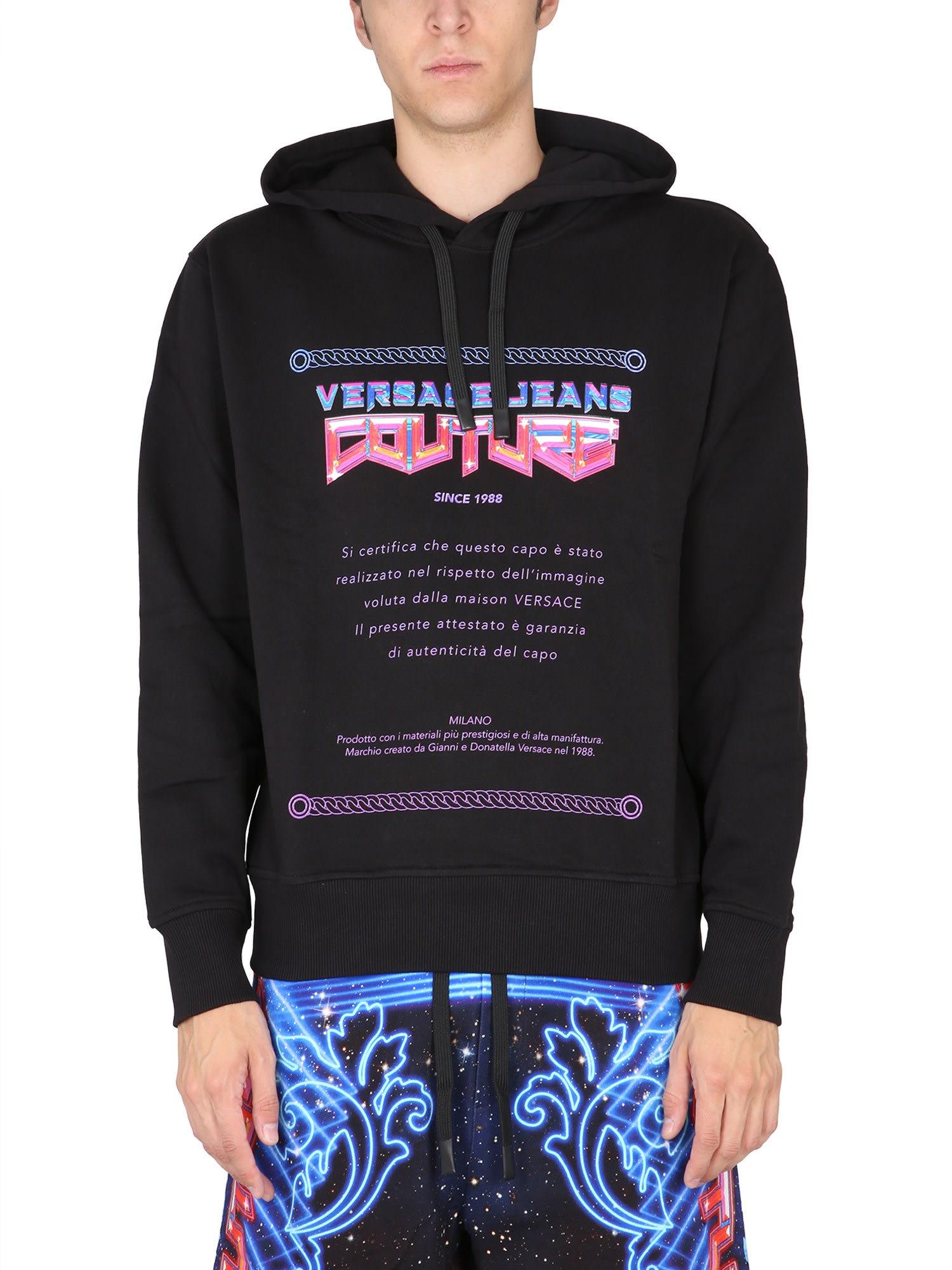 Versace Jeans Couture Space Warranty Hoodie in Black for Men | Lyst