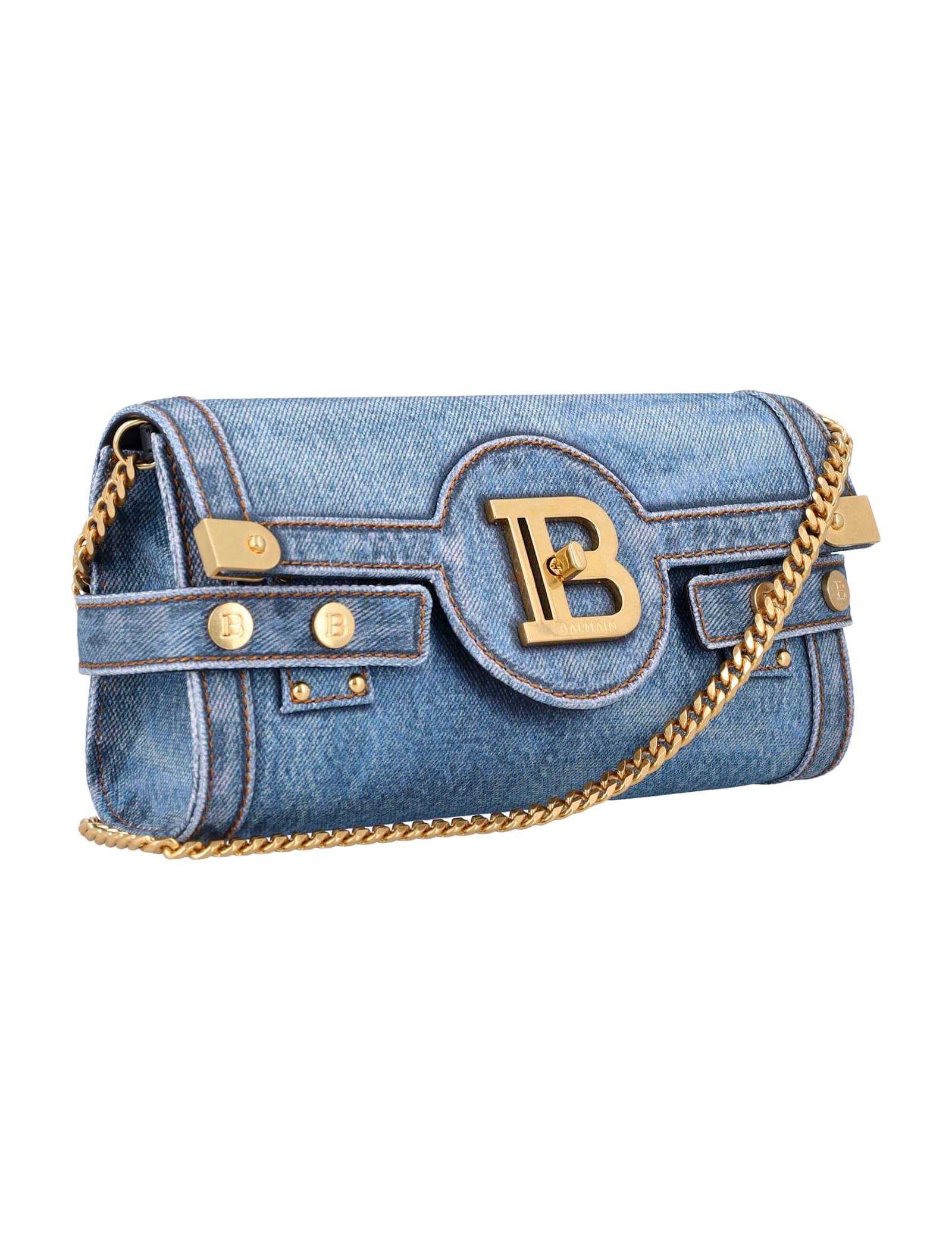Balmain B Buzz Pouch 23 Shoulder Bag in Blue | Lyst