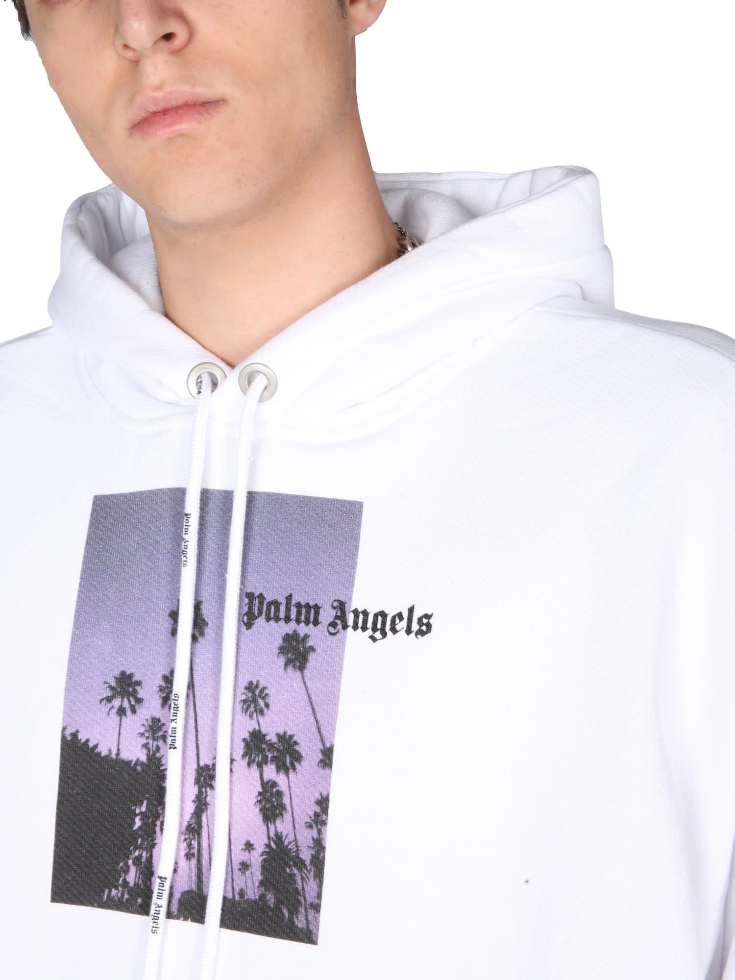 Palm Angels Hoodie in White for Men | Lyst