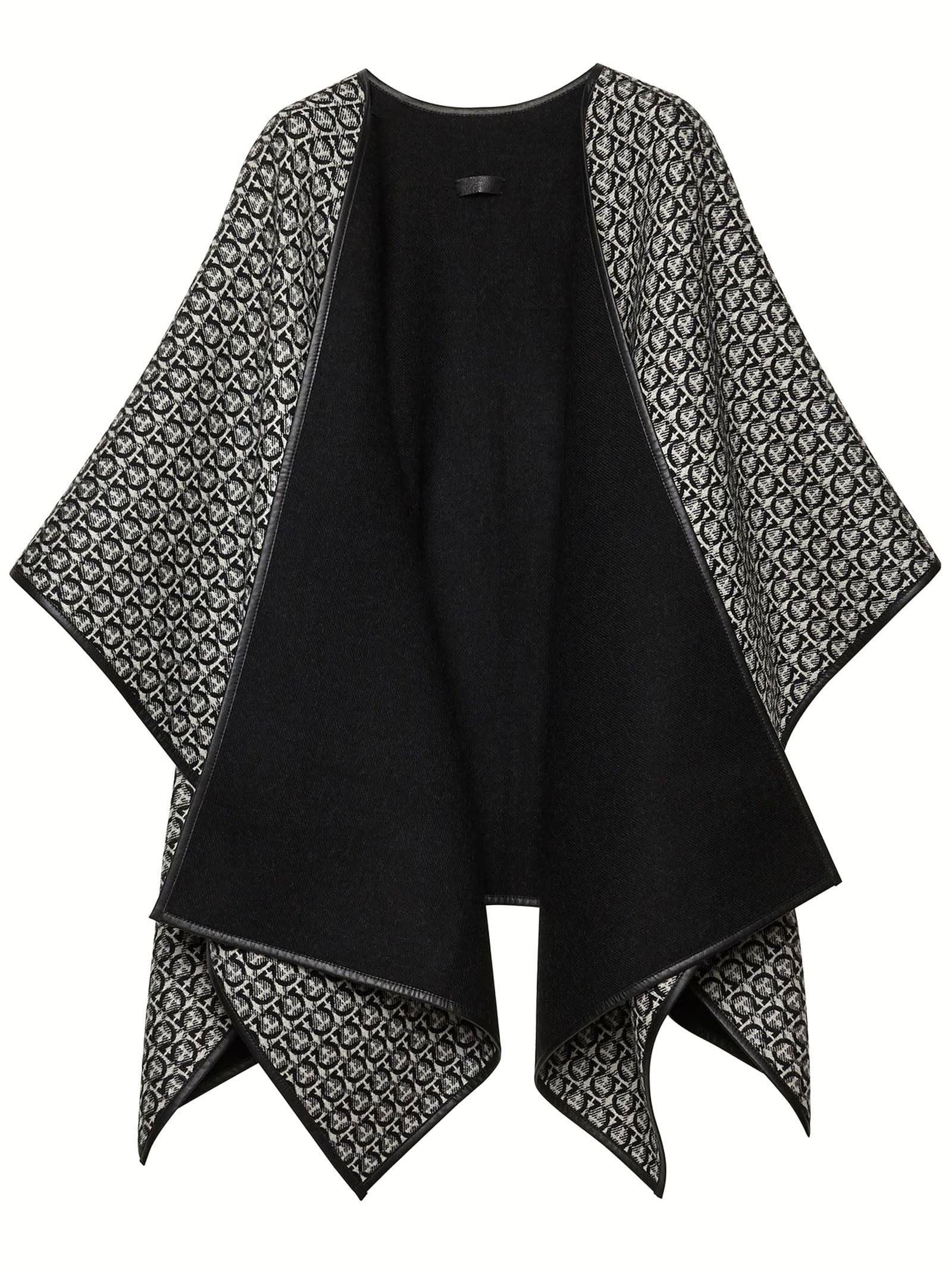 Ferragamo monogram-pattern Wool Poncho - Farfetch