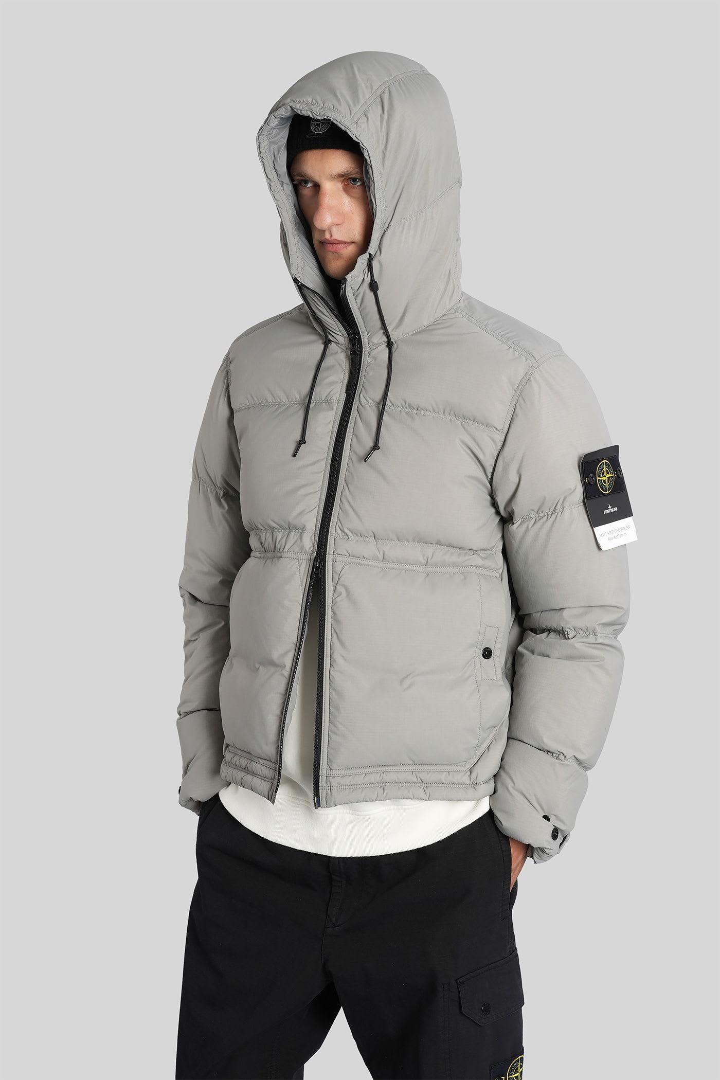 Padded Jacket Mens Grey Stone Island Jacket Stone Island Micro 