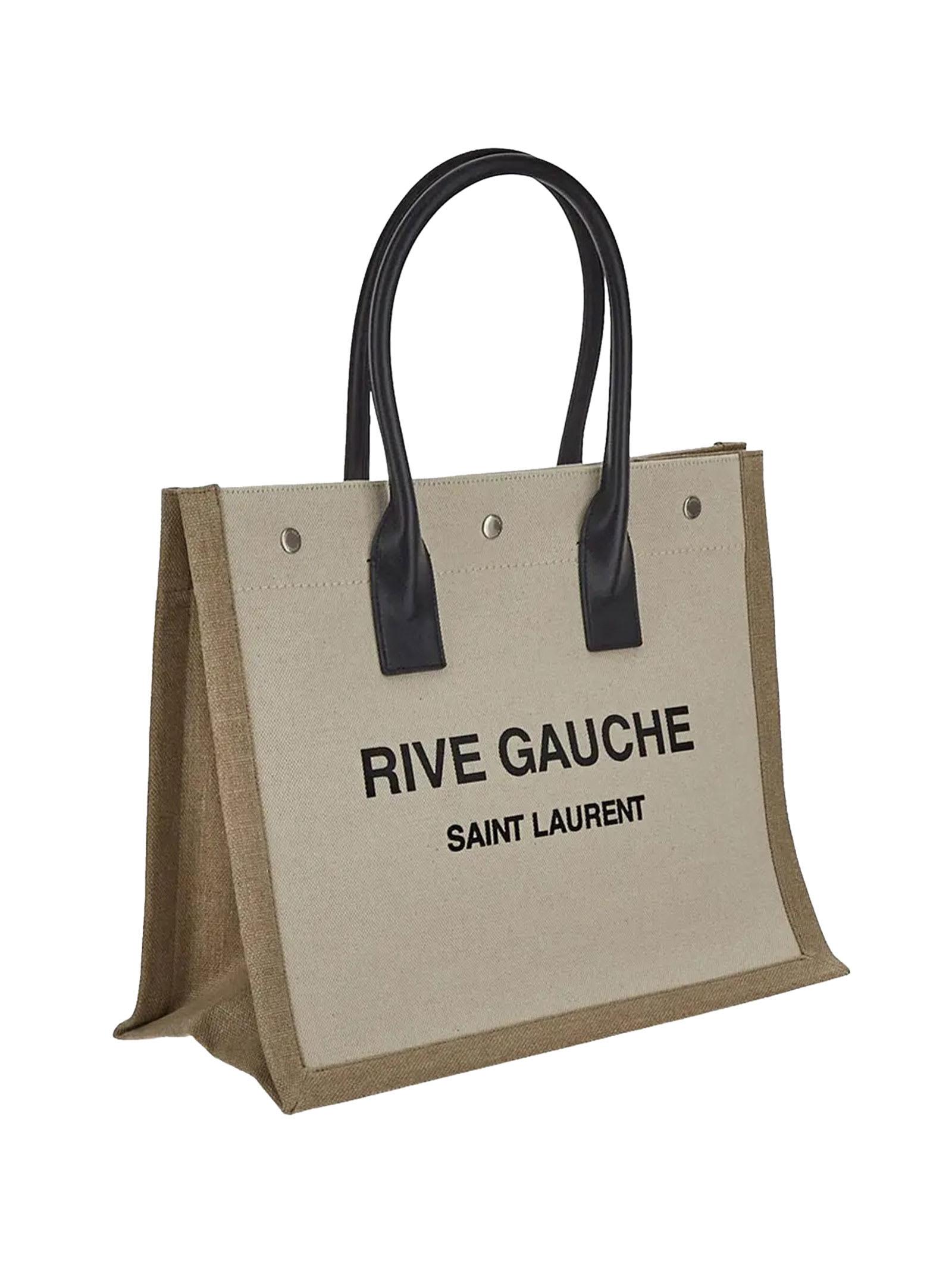 Saint Laurent `rive Gauche` Small Tote Bag in Natural