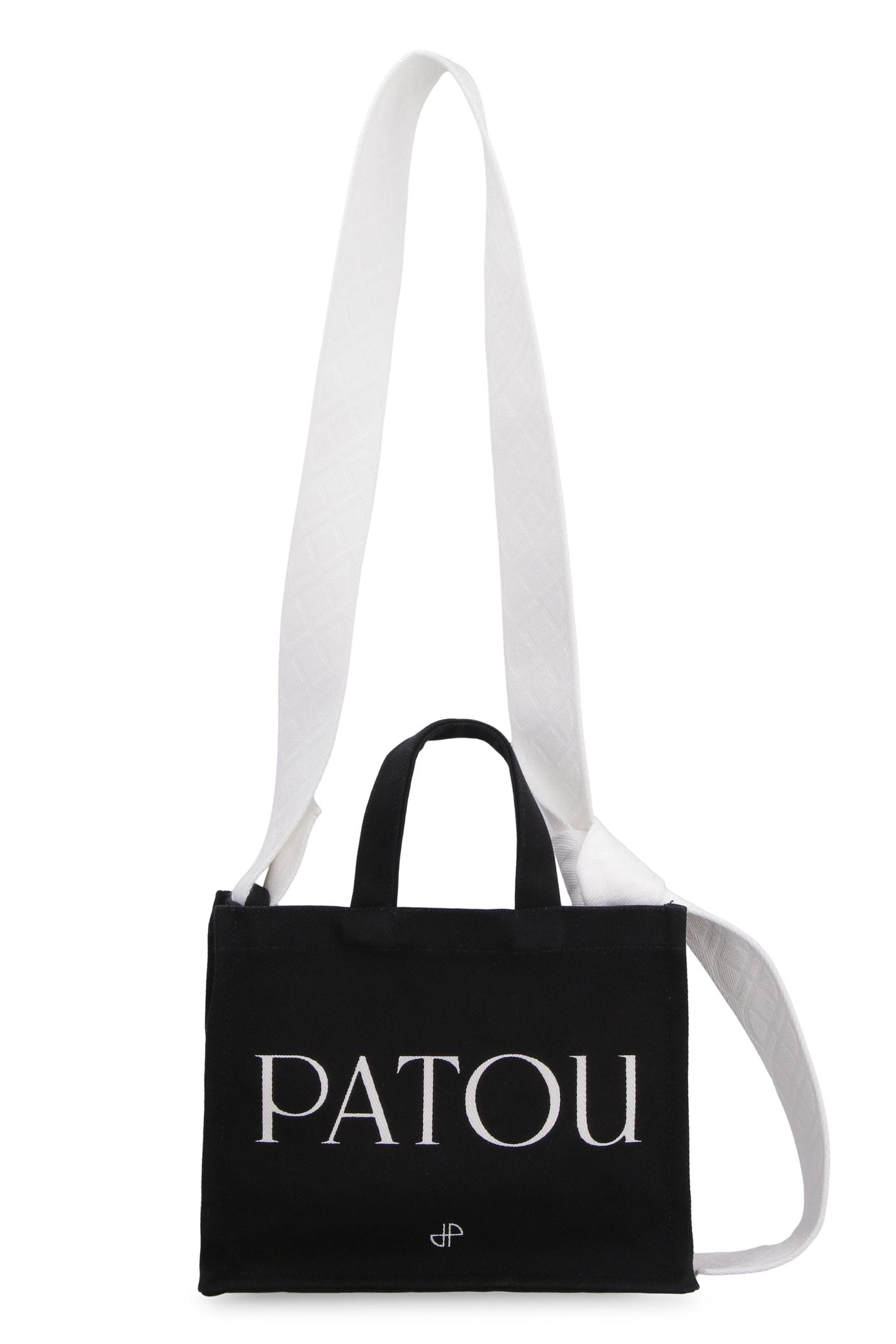 Patou Canvas Mini Tote Bag in Black | Lyst