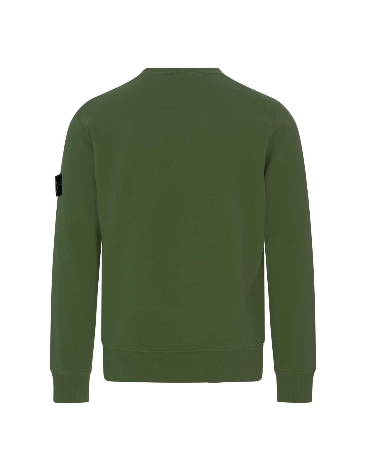 Stone Island Crew-neck Sweatshirt In Military Green Cotton for Men | Lyst