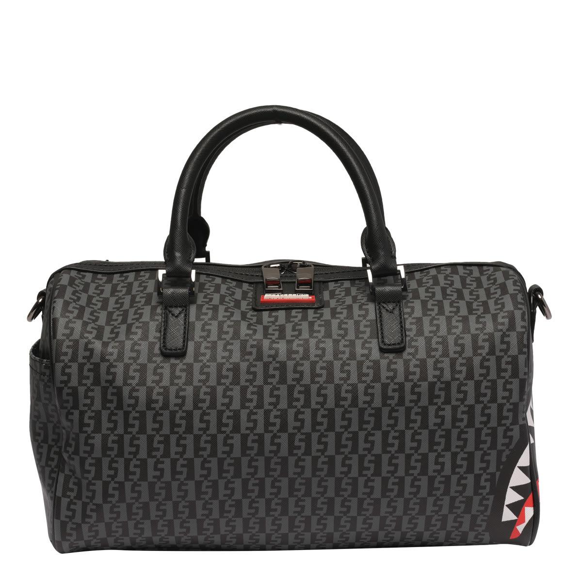 Sprayground Mini Money Check Grey Duffle Bag in Black for Men Lyst