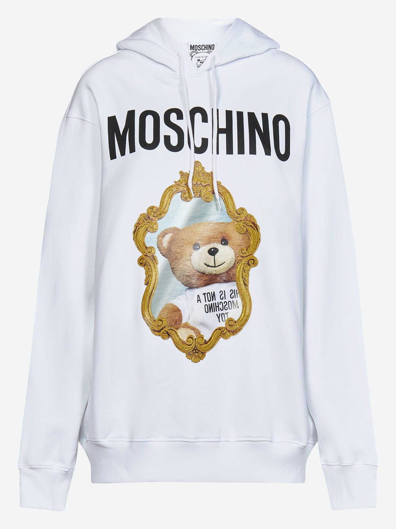 Moschino Mirror Teddy Bear Sweatshirt in White