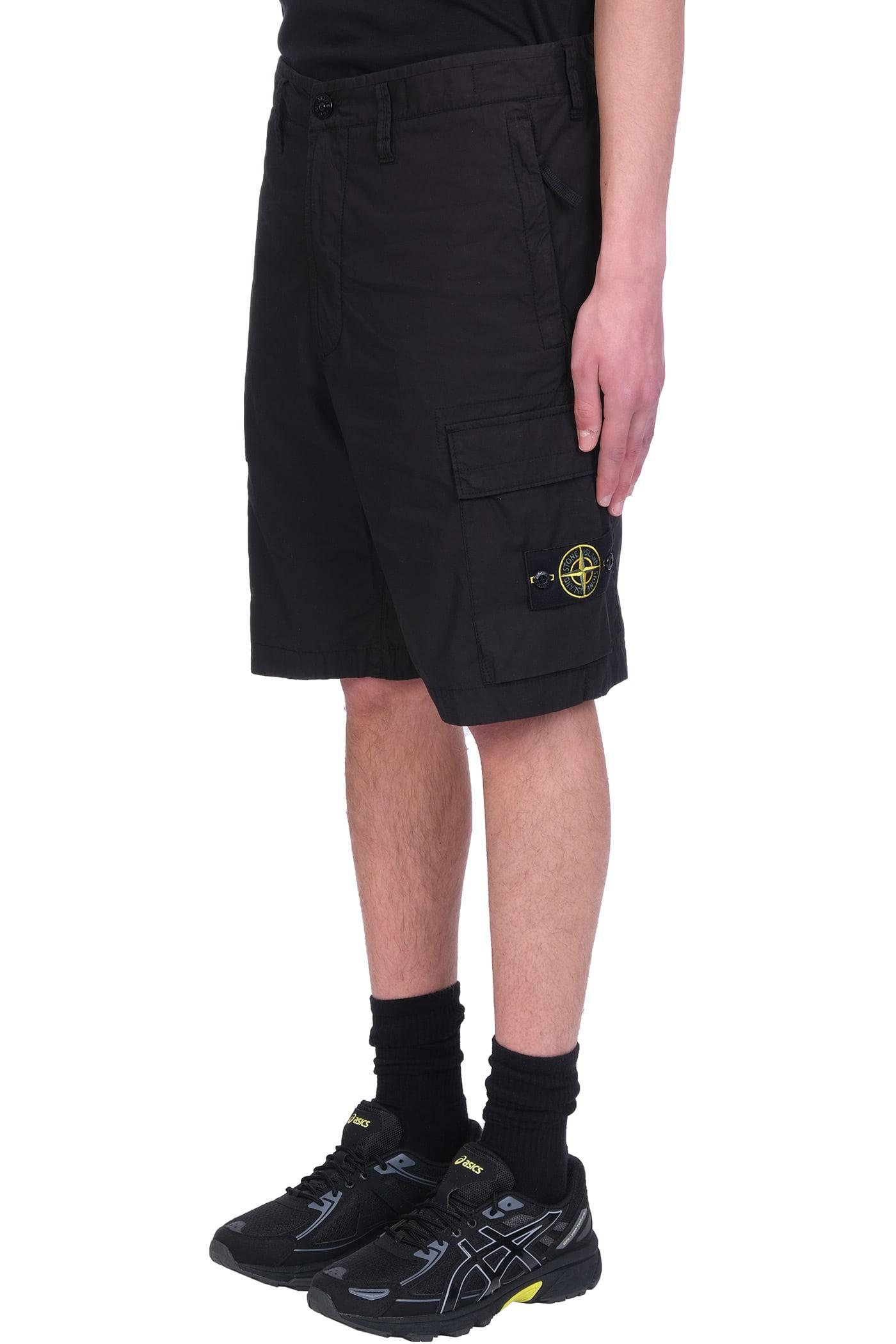 Stone Island Shorts In Cotton in Black for Men | Lyst