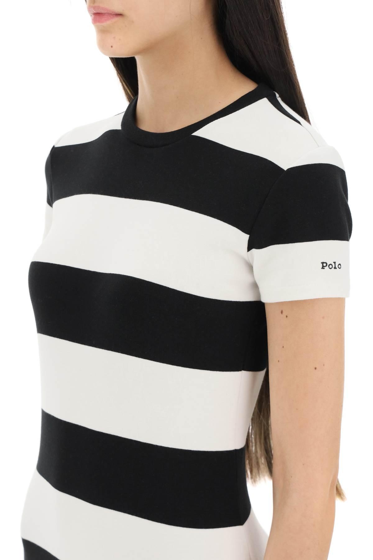 Polo Ralph Lauren Striped T-shirt Dress in Black | Lyst