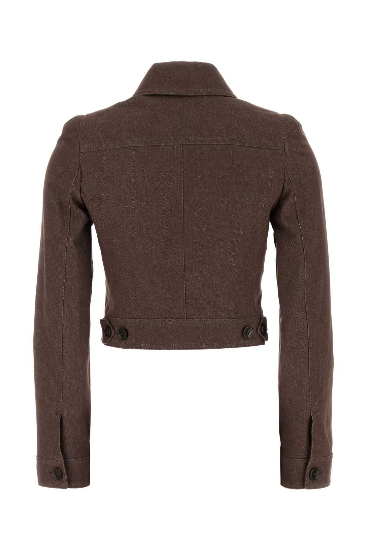 Max Mara Denim Carpa Jacket in Brown | Lyst
