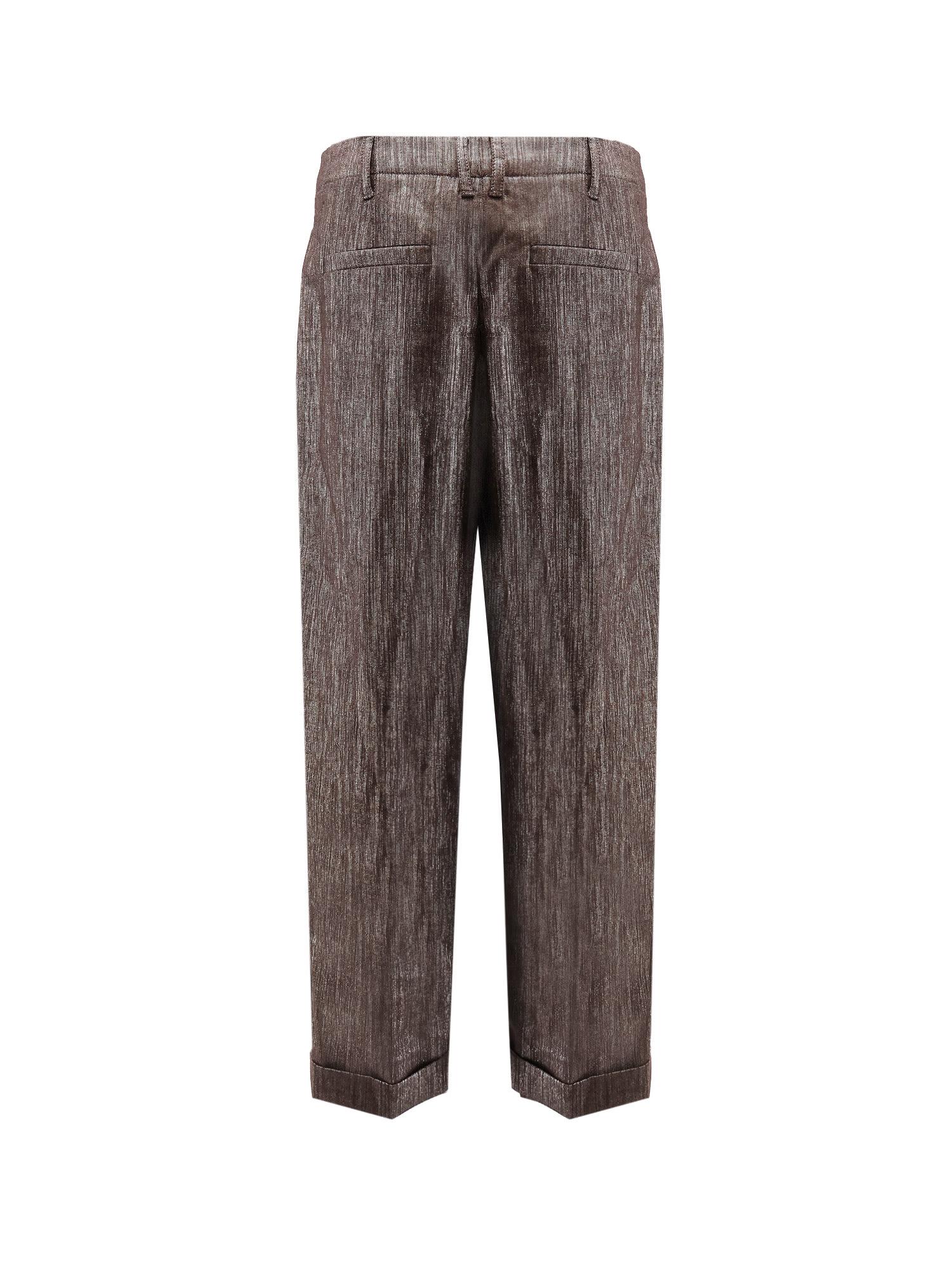 パンツ BRUNELLO CUCINELLI Trousers with lurex effect Brunello Cucinelli Trousers With Lurex Effect in Brown | Lyst