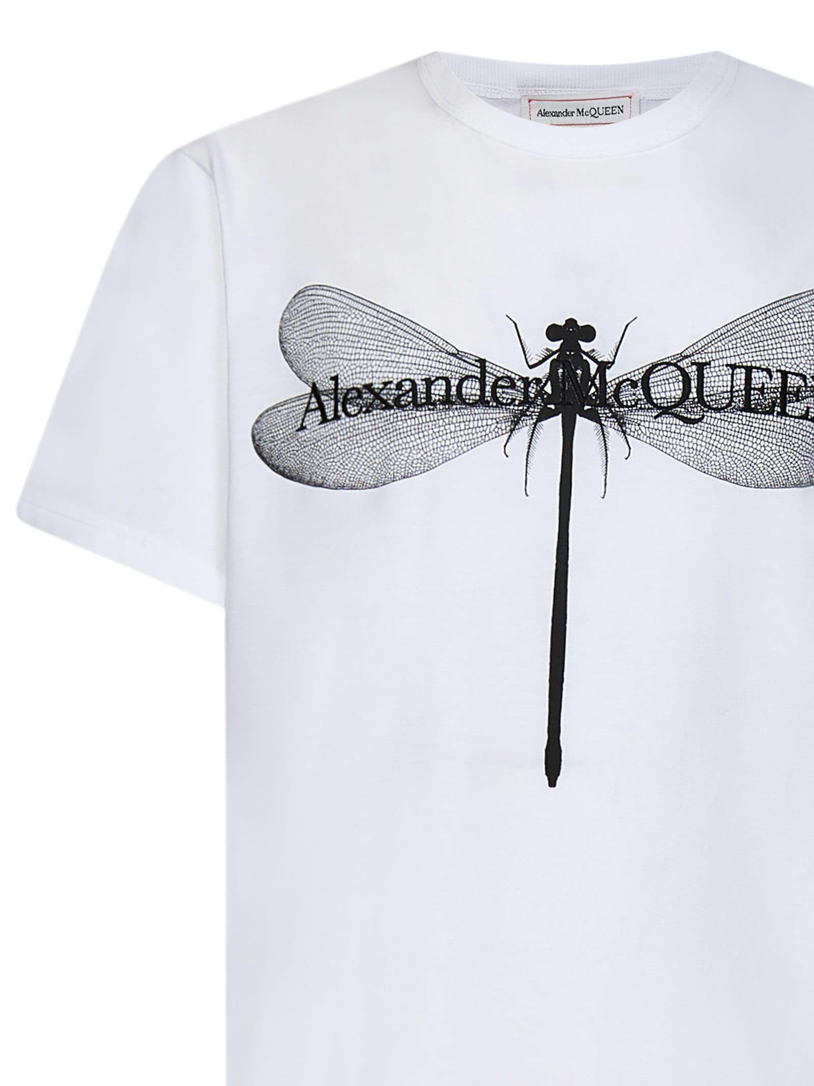 McQueen Dragonfly T-Shirt in White for Men | Lyst