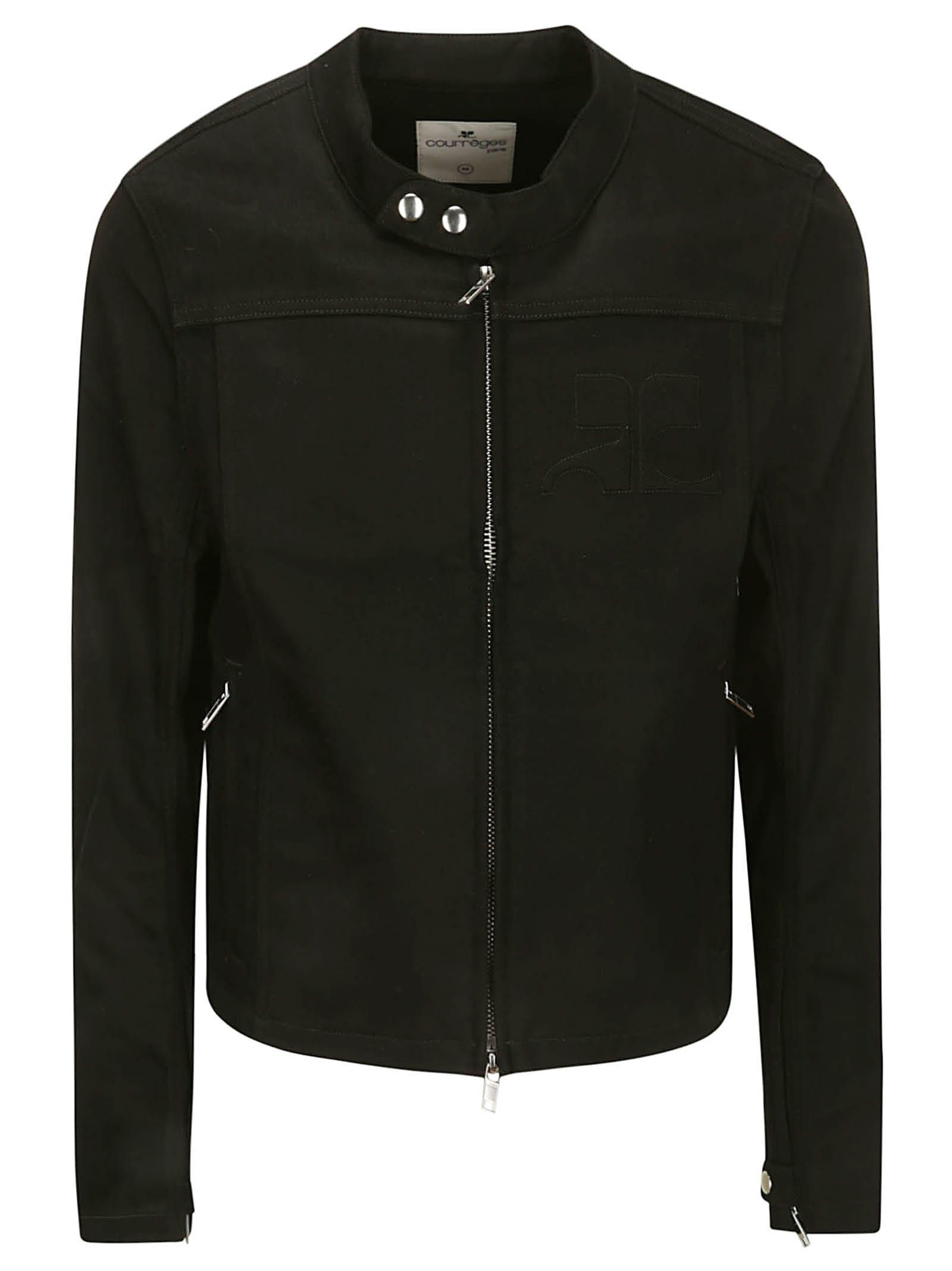Courreges Iconic Denim Biker Jacket in Black for Men Lyst UK