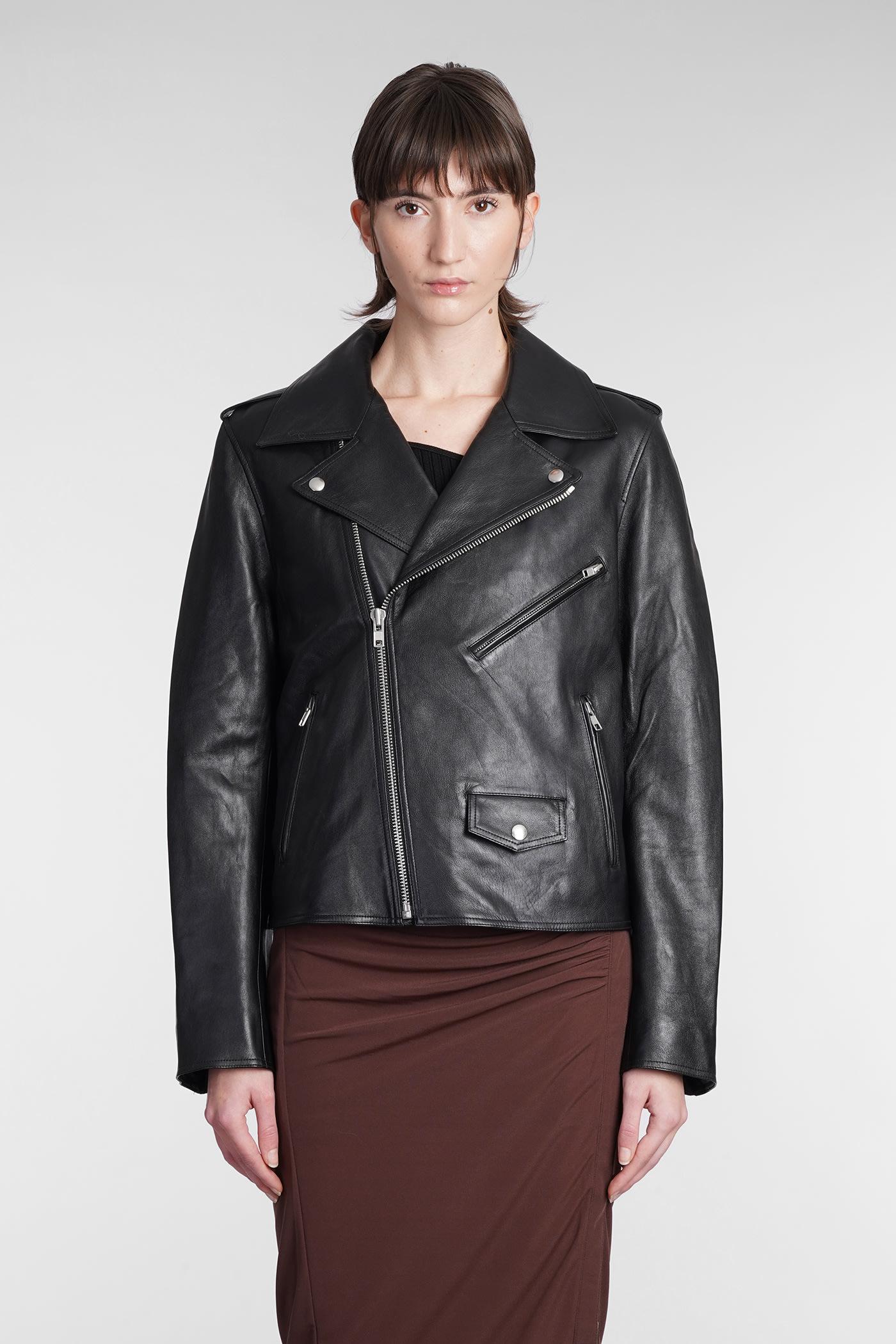 Helmut Lang Biker Jacket In Black Leather in Brown | Lyst