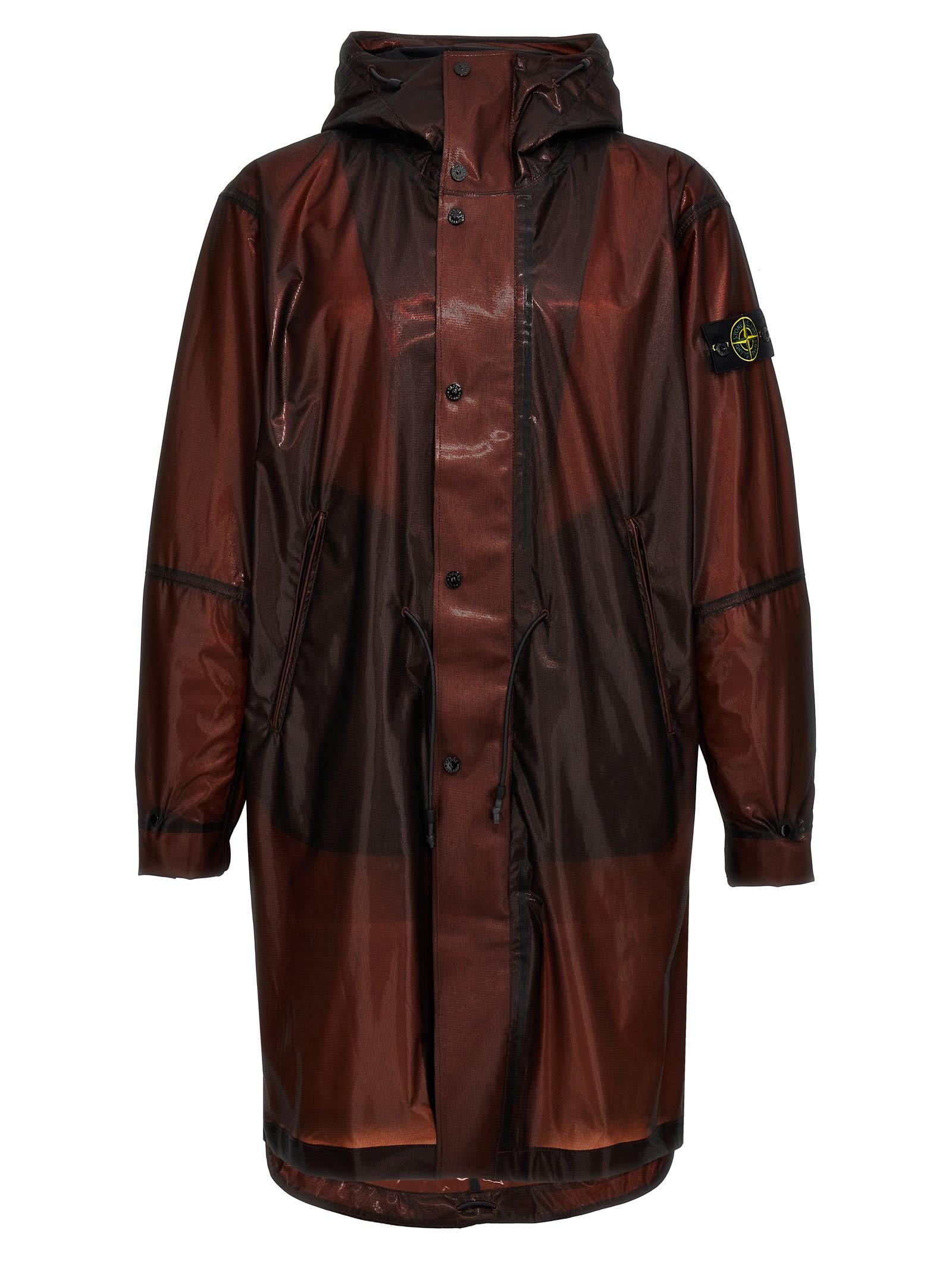 Stone Island Metallic Run Proof Nylon Parka in Brown for Men Lyst UK