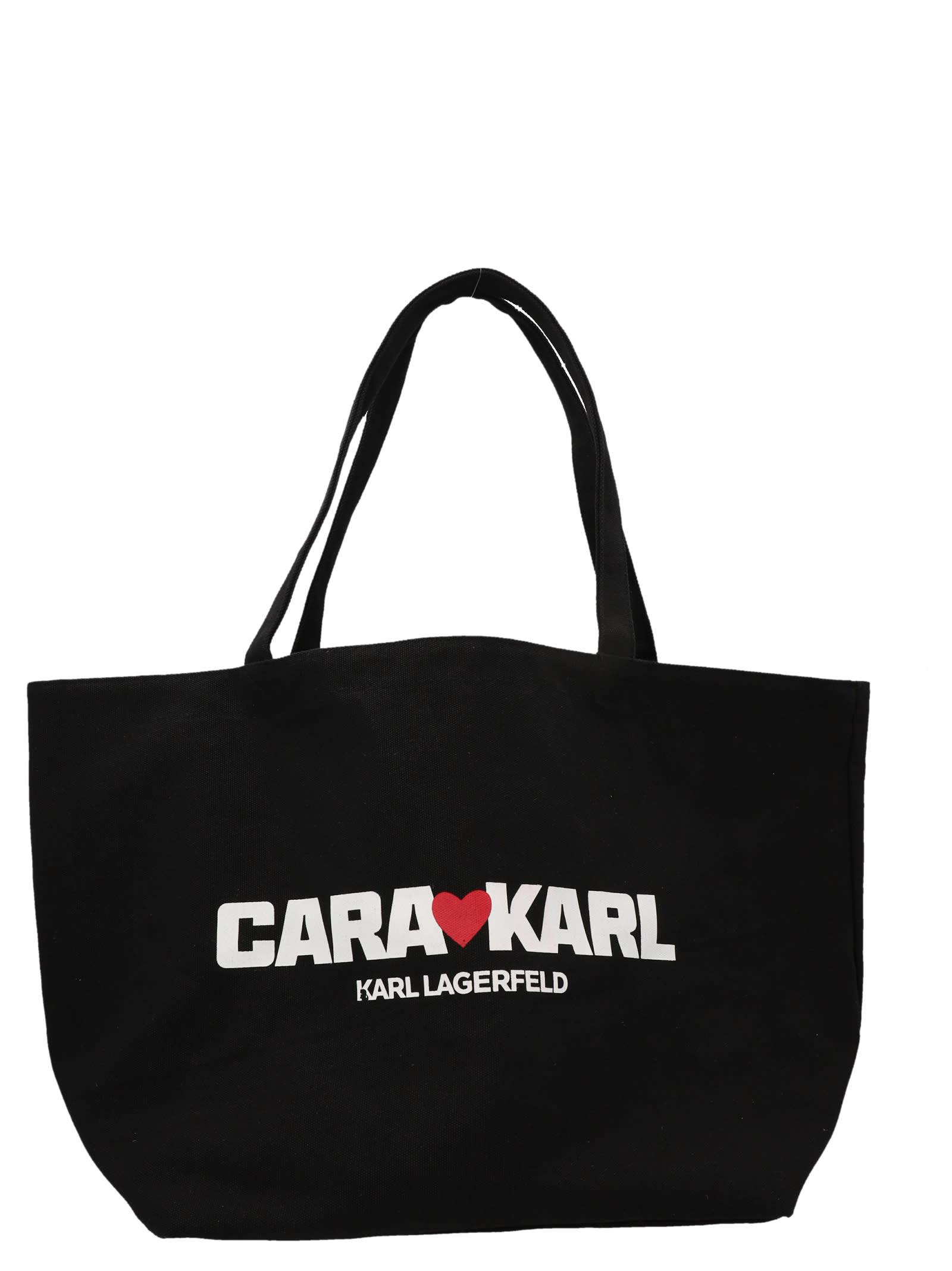 Karl Lagerfeld Cara Loves Karl Shopping Bag in Black | Lyst