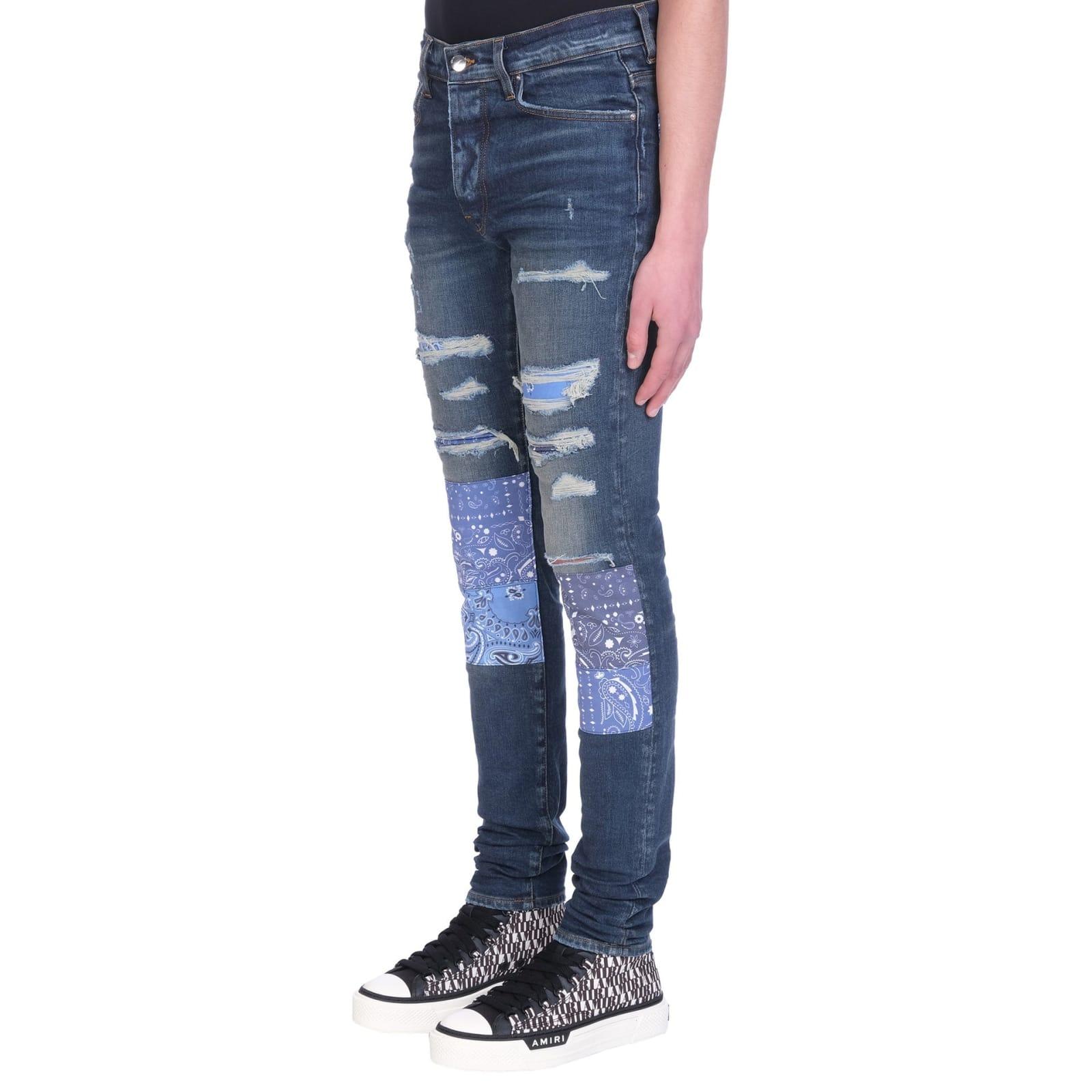 Amiri Clothing Skinny Jeans Amiri Art Patch Jeans Blue Amiri
