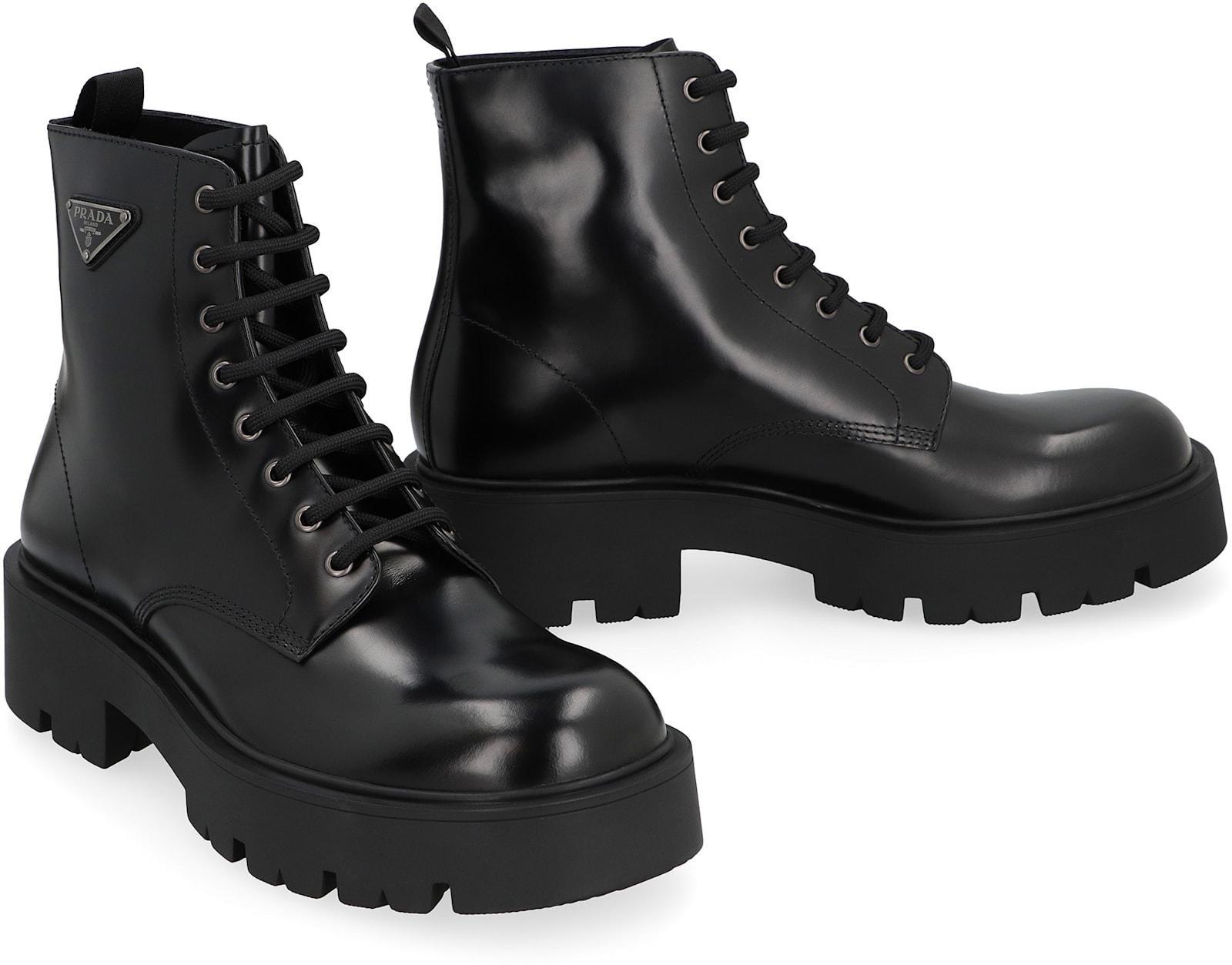 Prada lace up ankle boots hotsell