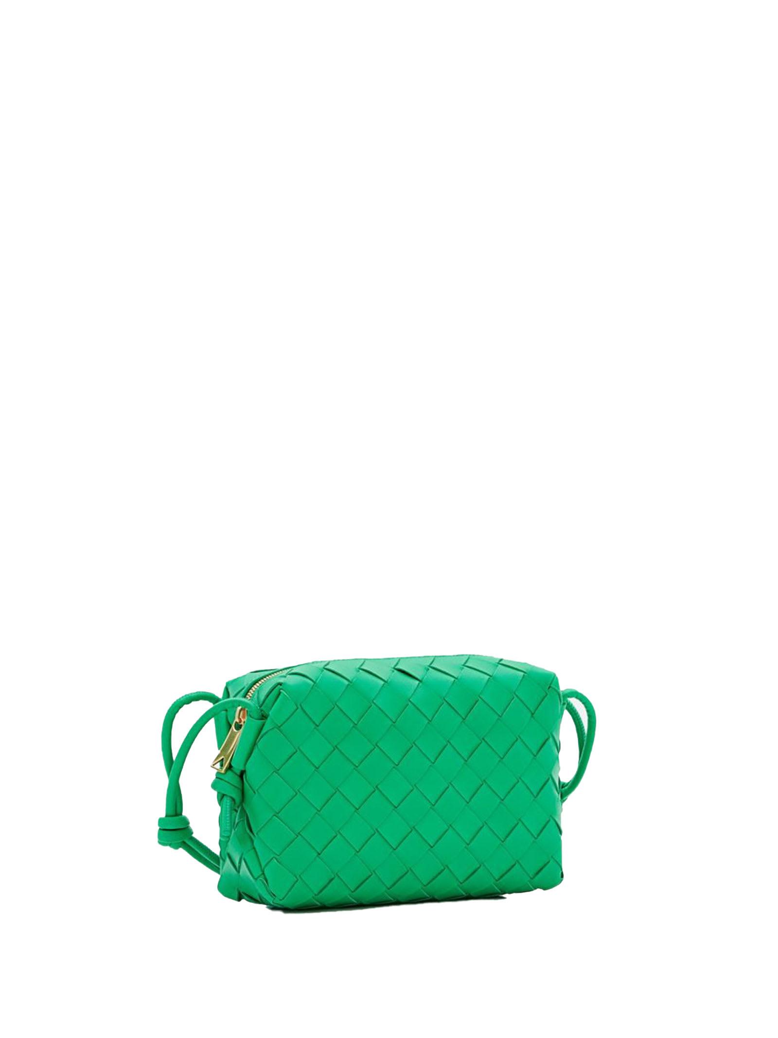 Bottega Veneta Leather Mini Loop Camera Bag in Green