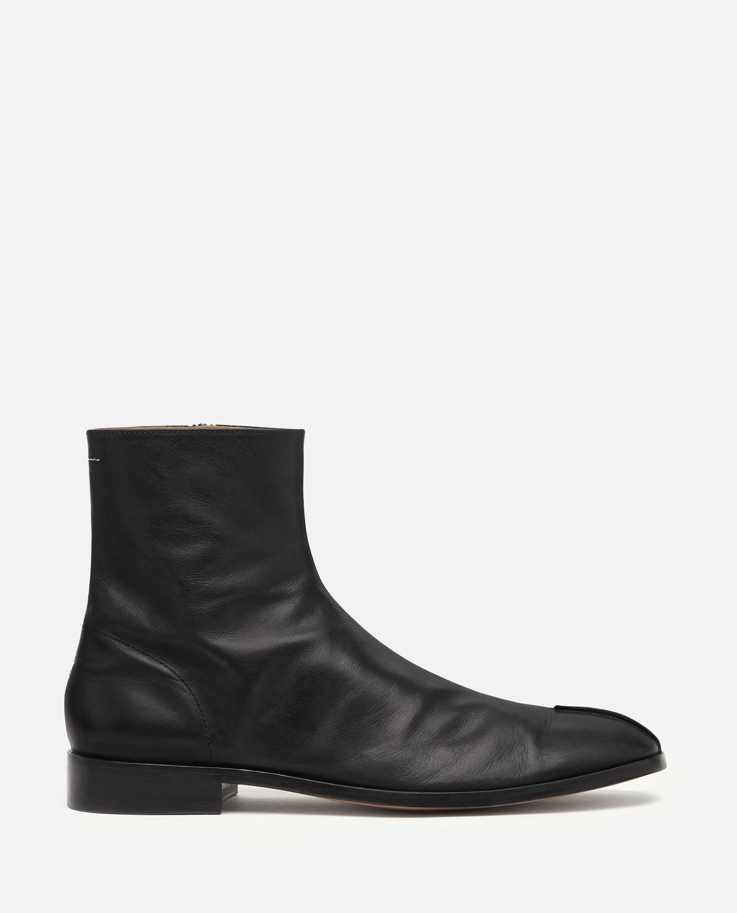 【関税込み】Ankle Boots - MM6 Maison Margiela - Leather - Bu MM6 Maison Margiela stitch-out Leather Ankle Boots | Black