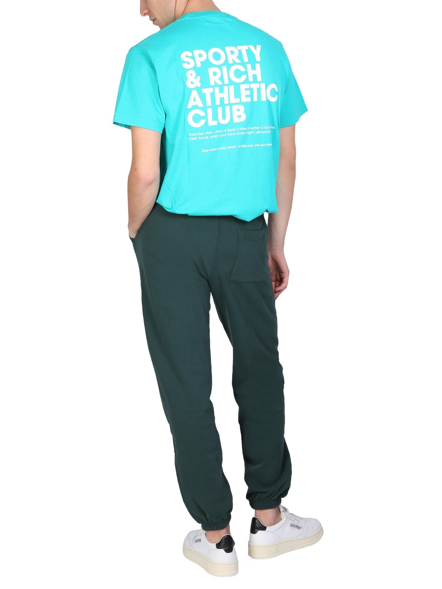 Blue Womens Tops Sporty & Rich Tops - Save 65% Sporty & Rich Exercise Often Cotton T-shirt in Green 