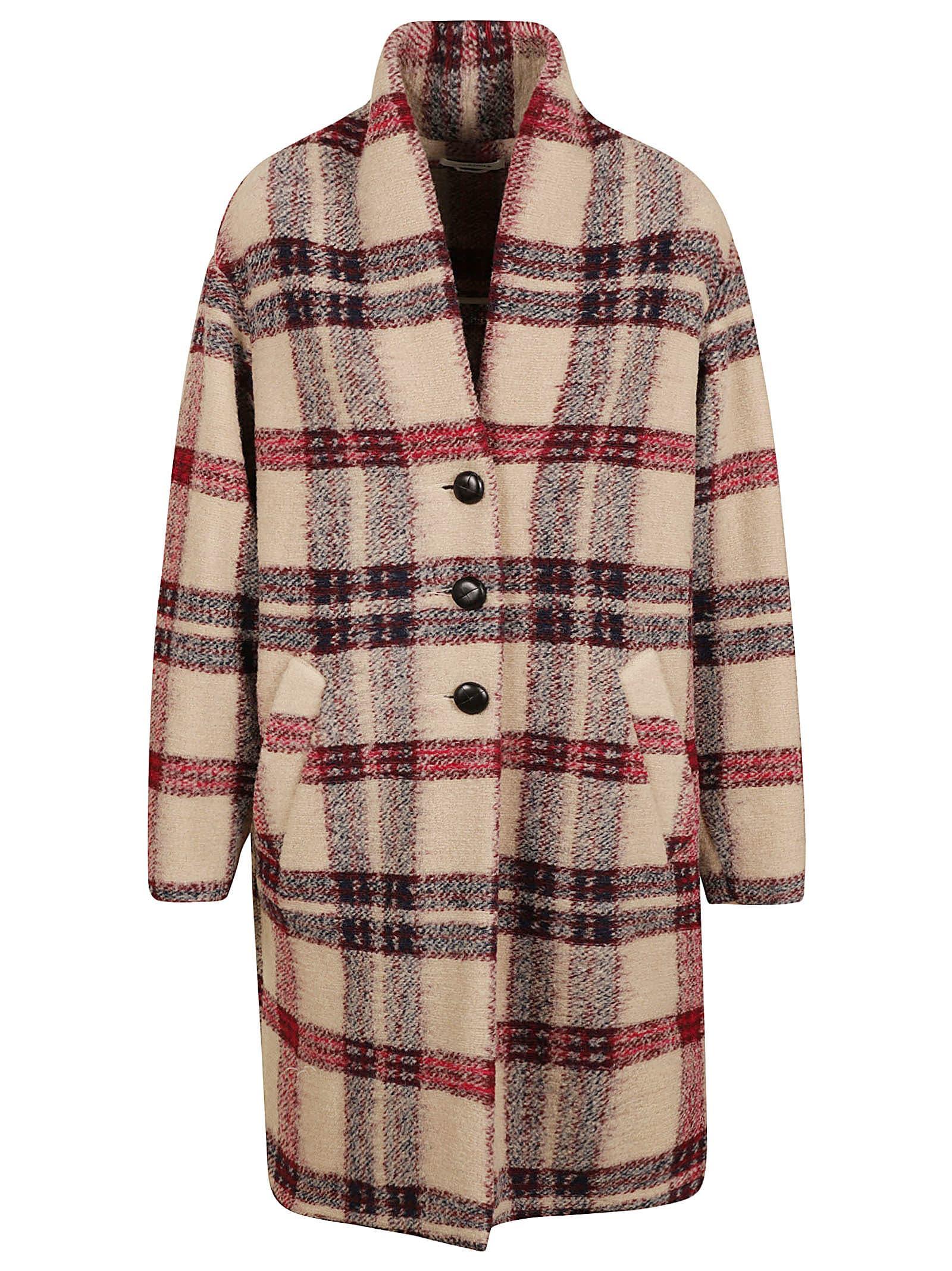 Étoile Isabel Marant Coat in Burgundy Womens Clothing Coats Long coats and winter coats Red 