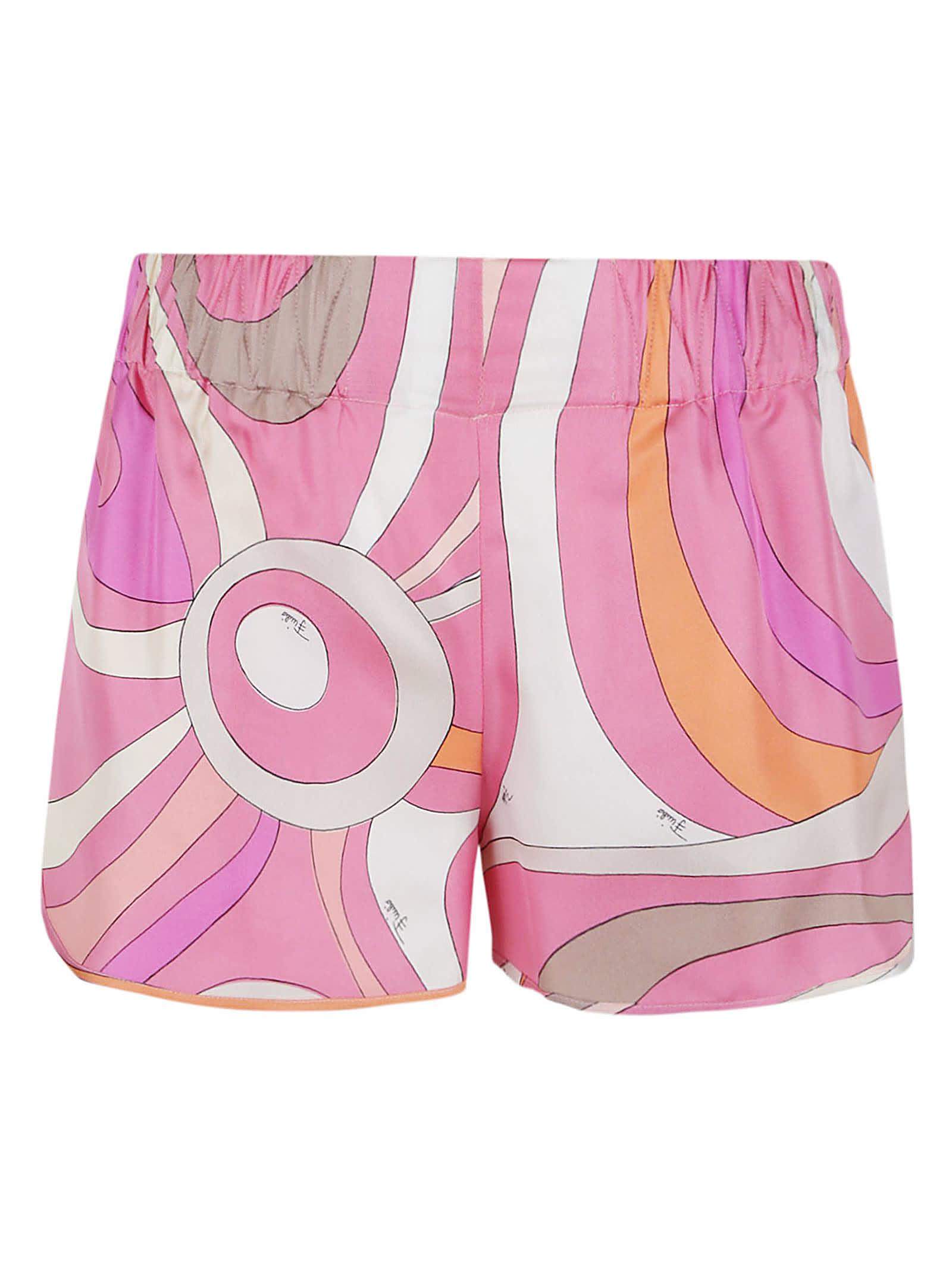 PUCCI Tie-detailed silk-twill and stretch-denim shorts