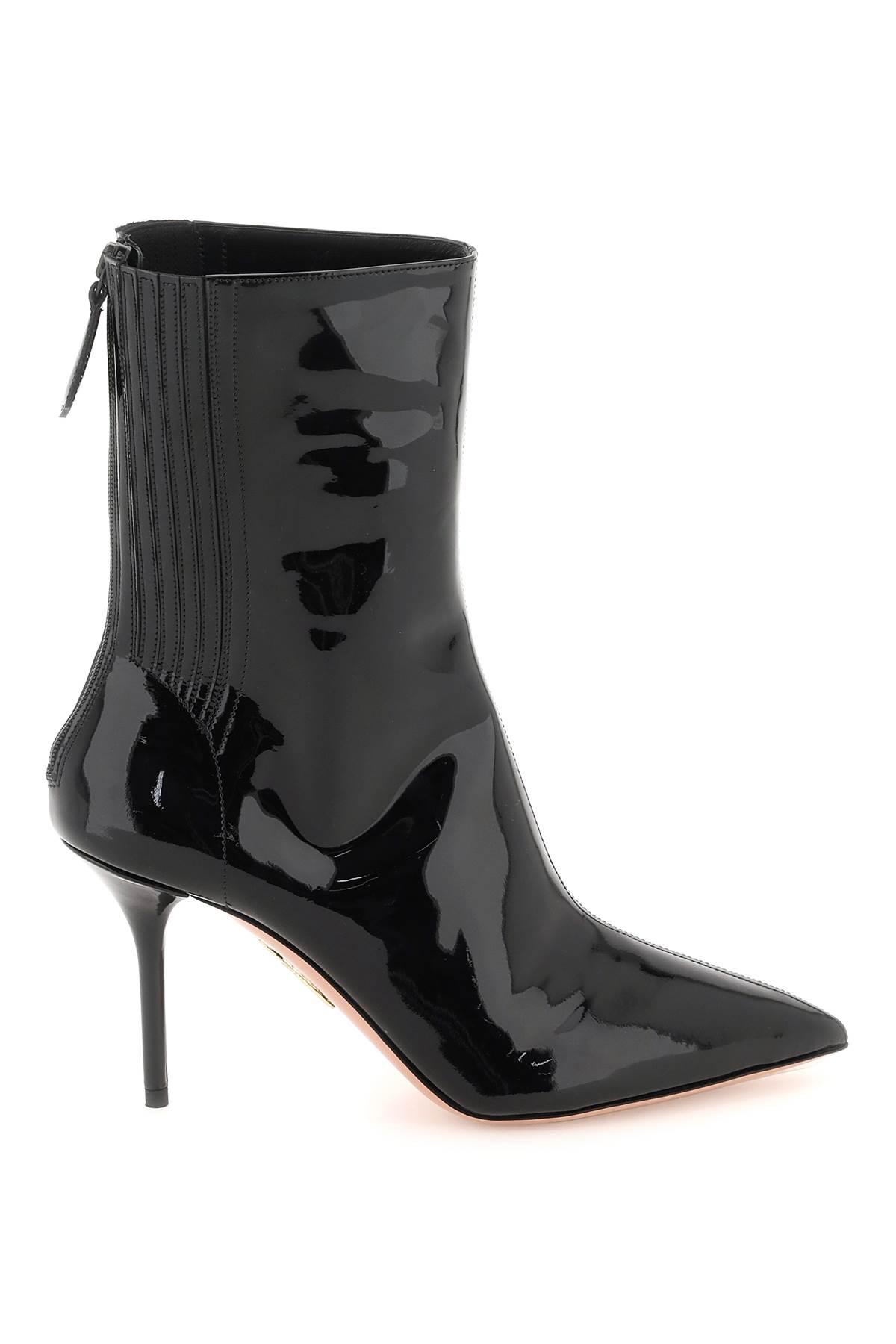 Aquazzura Saint Honore' Patent Leather Ankle Boots in Black | Lyst