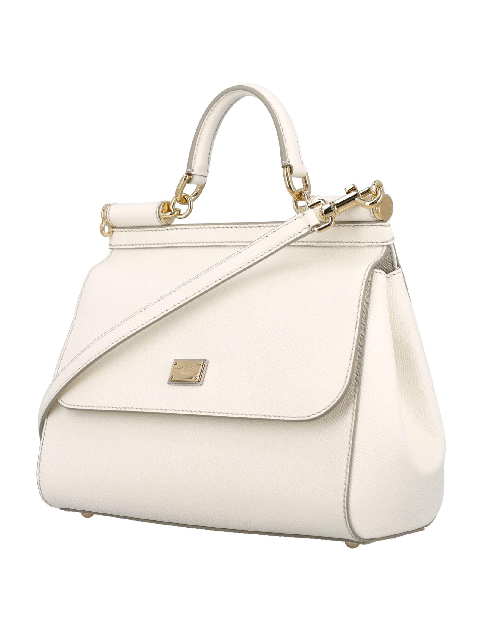Dolce&Gabbana White Sicily Medium Handbag