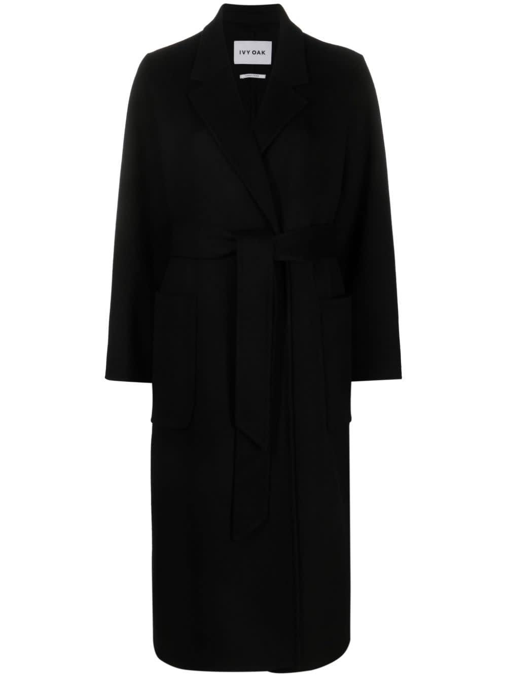 IVY & OAK Celia Belted Double Face Coat in Black | Lyst