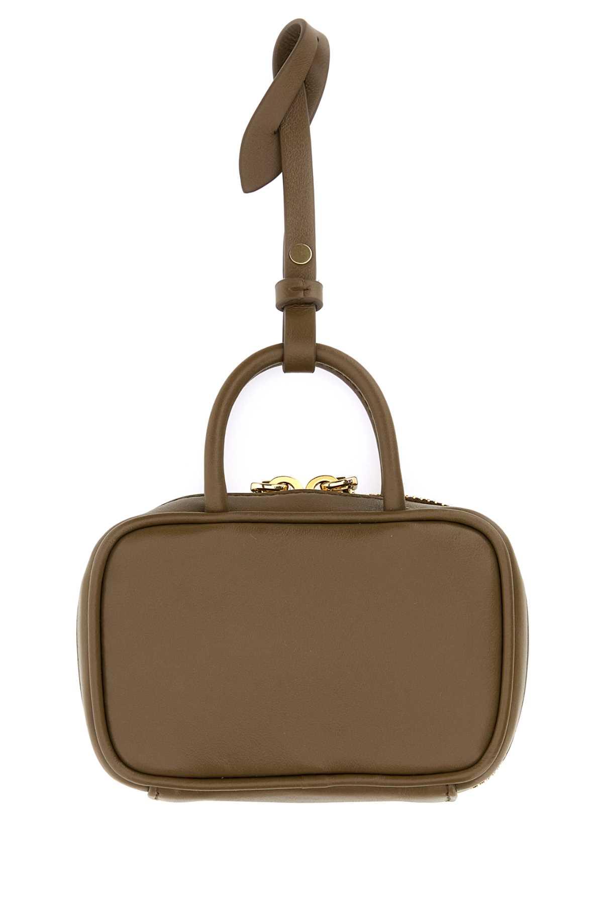 Miu Miu Mud Leather Beau Keyring Necessaire in Brown | Lyst
